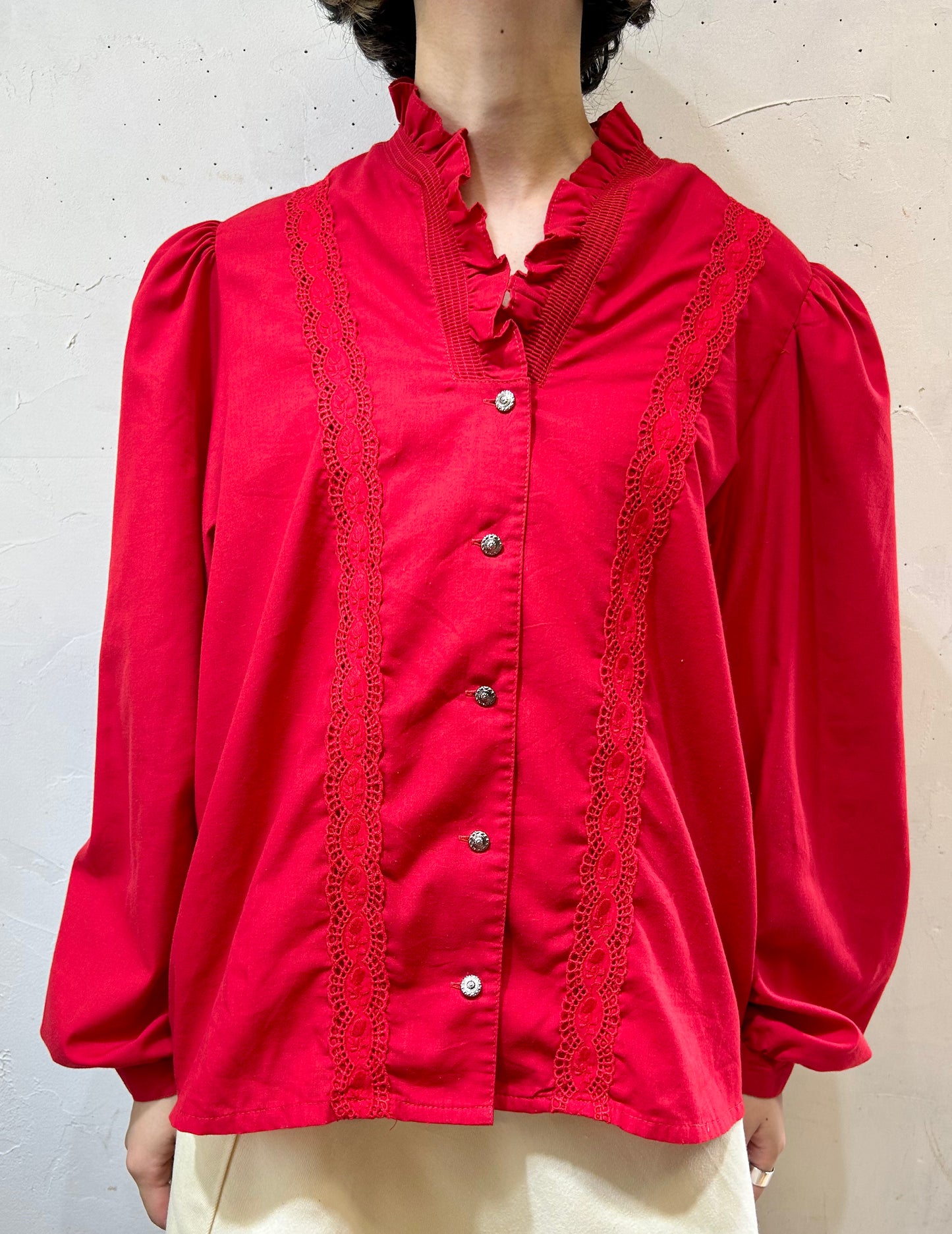 Vintage Red Blouse [H24816]