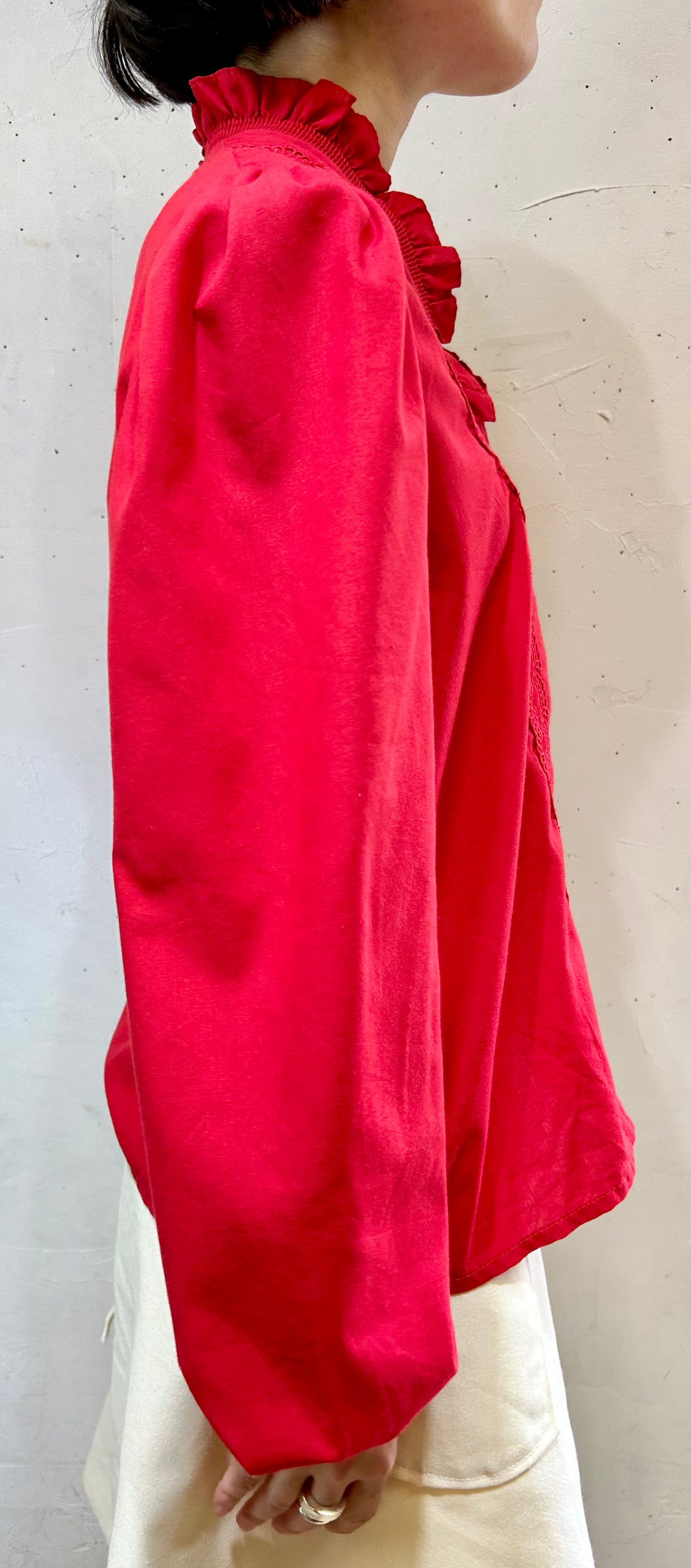 Vintage Red Blouse [H24816]