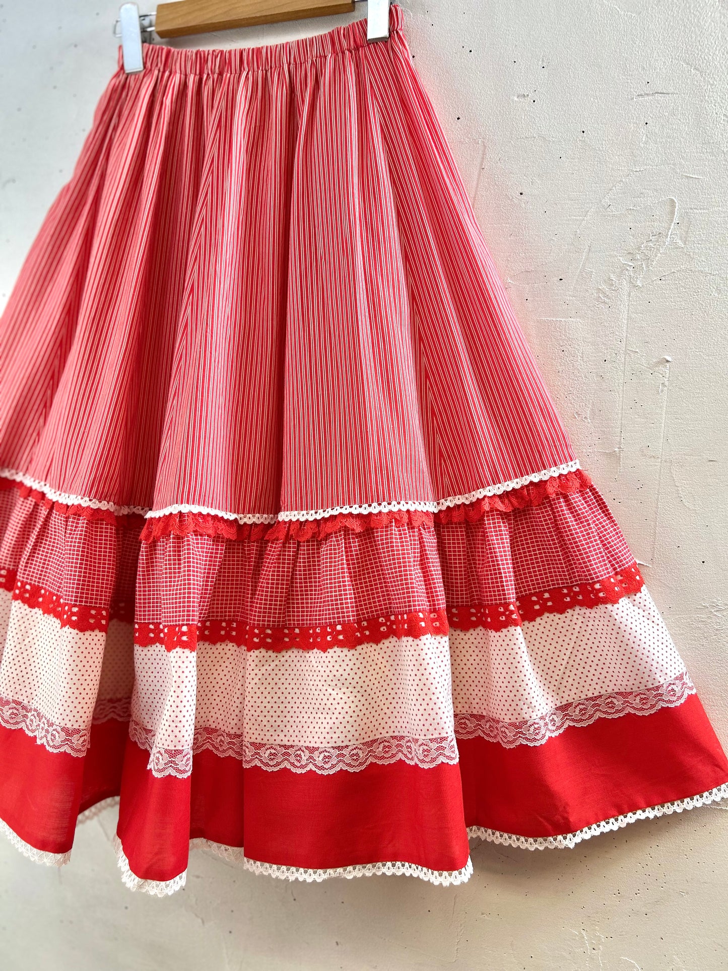 '70sVintage Tiered Skirt MADE IN USA [F30530]