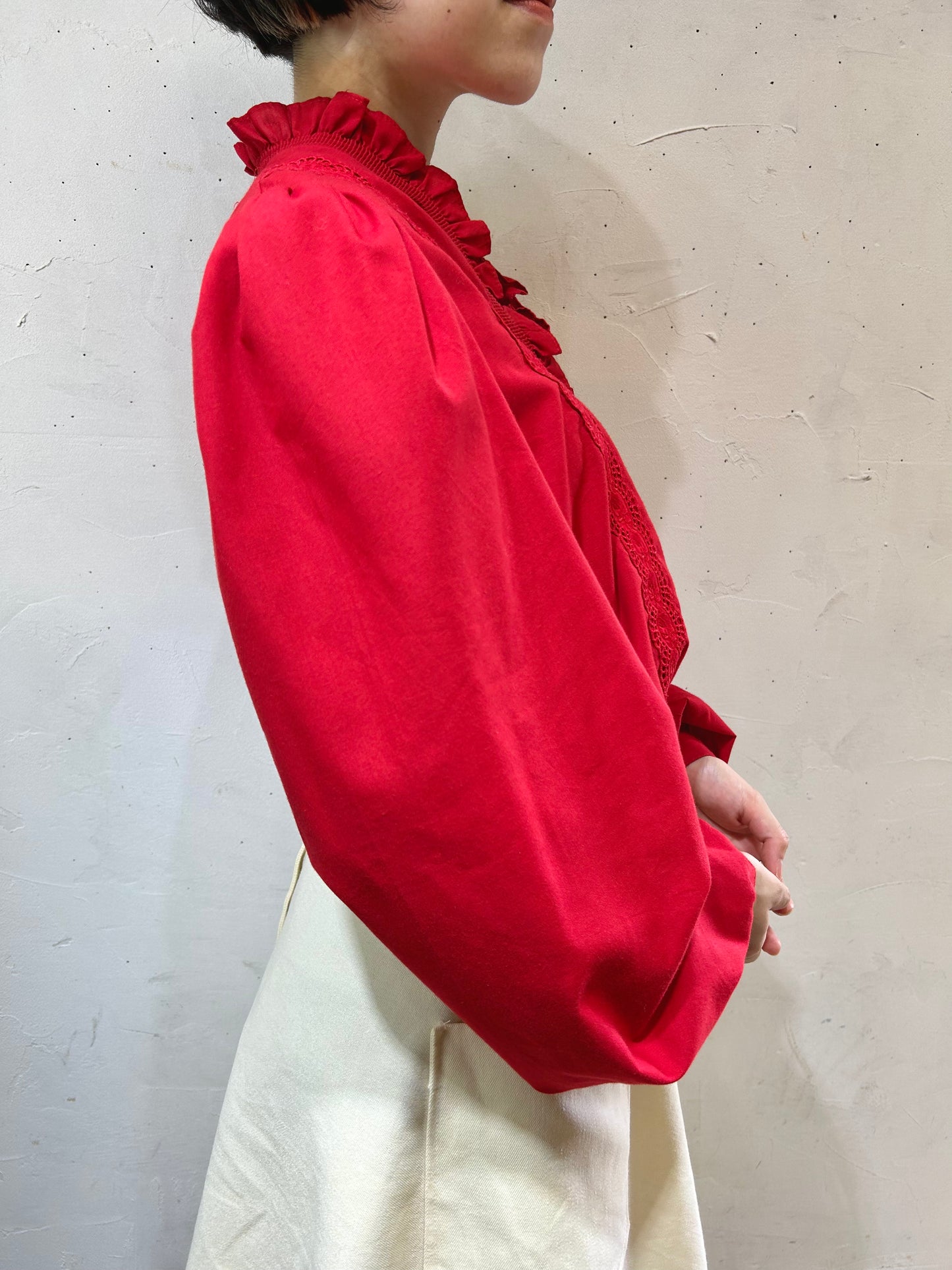 Vintage Red Blouse [H24816]