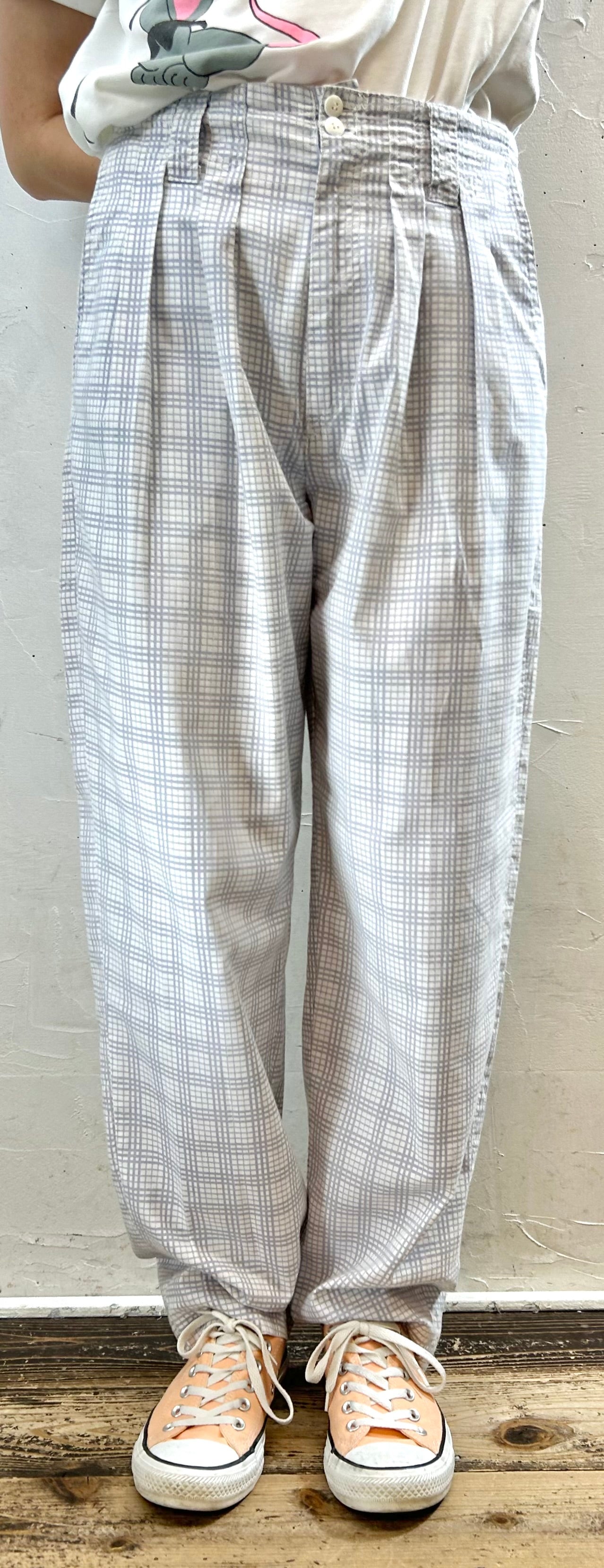 Vintage Plaid Tuck Pants 〜AMILANO〜 [F27683]