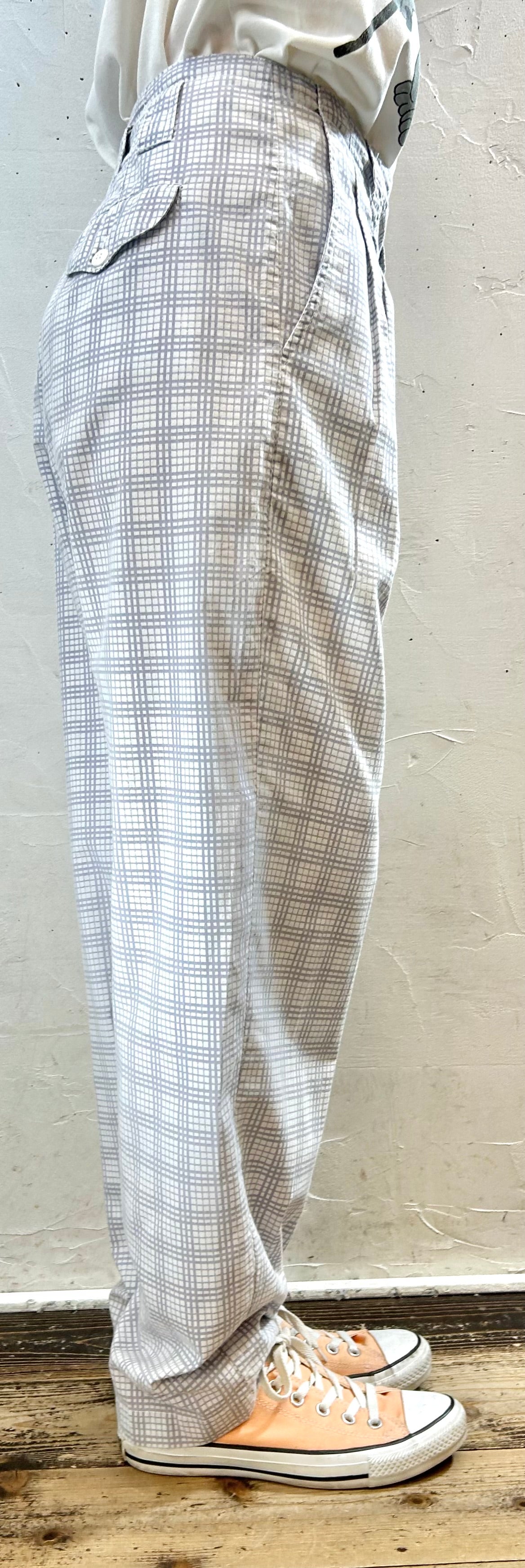 Vintage Plaid Tuck Pants 〜AMILANO〜 [F27683]