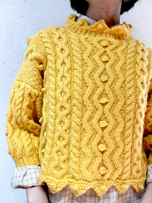 Vintage Irish Hand Knit Sweater [J25217]