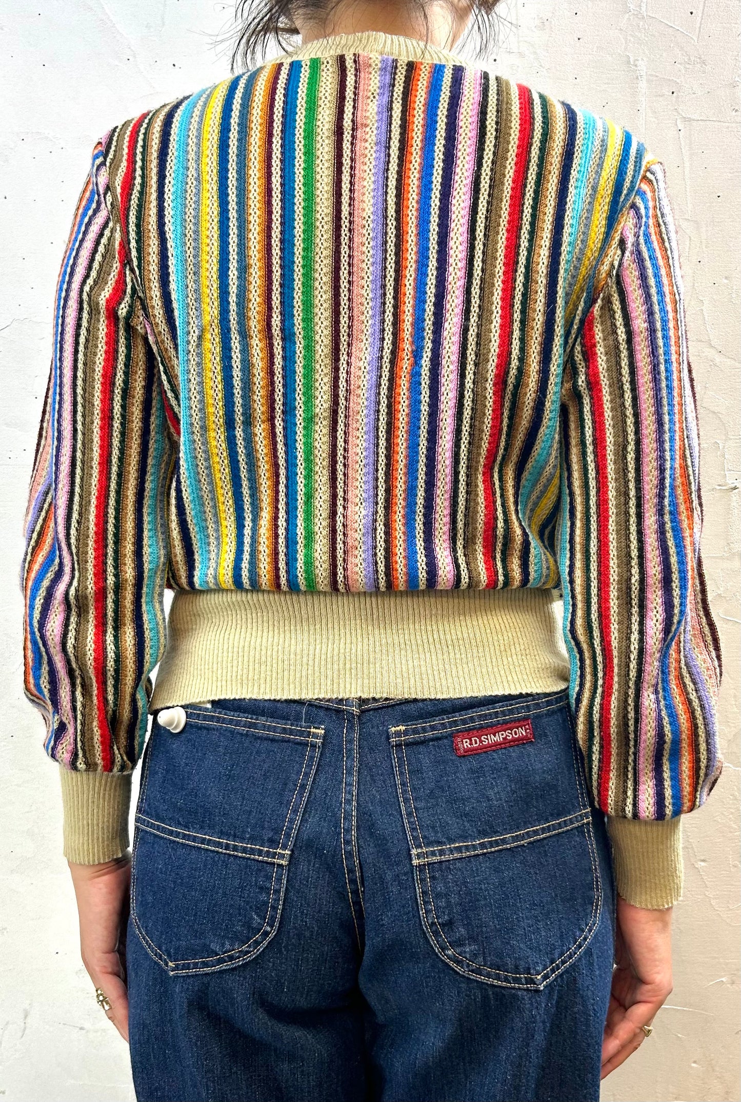 ’70s Vintage Stripe Knit Sweater  [I28363]