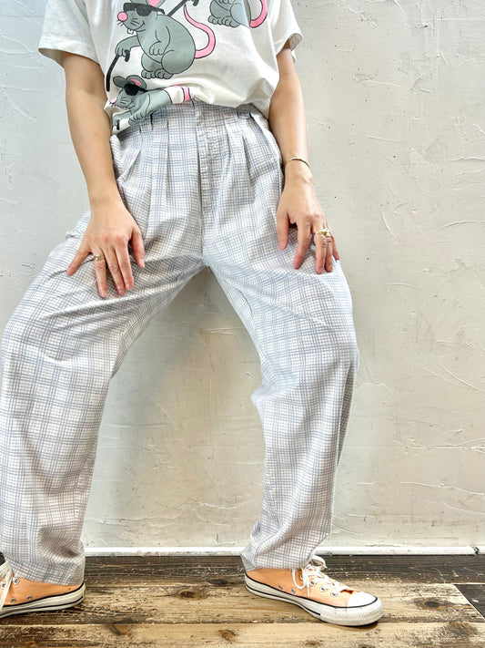 Vintage Plaid Tuck Pants 〜AMILANO〜 [F27683]