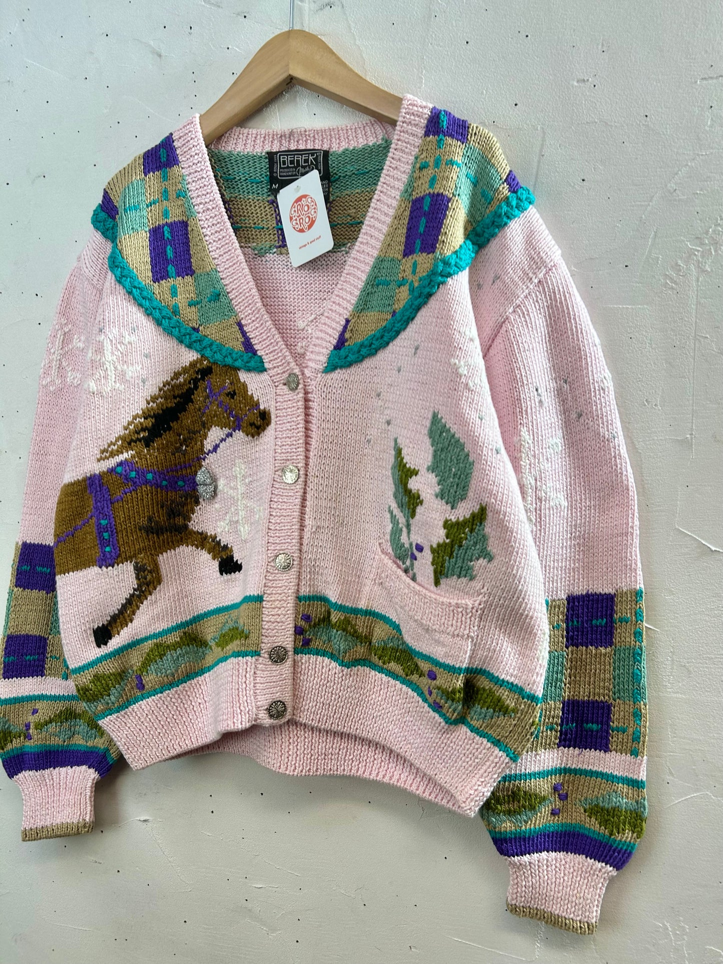 Vintage Cotton Hand Knit Cardigan 〜BEREK〜 [A29248]