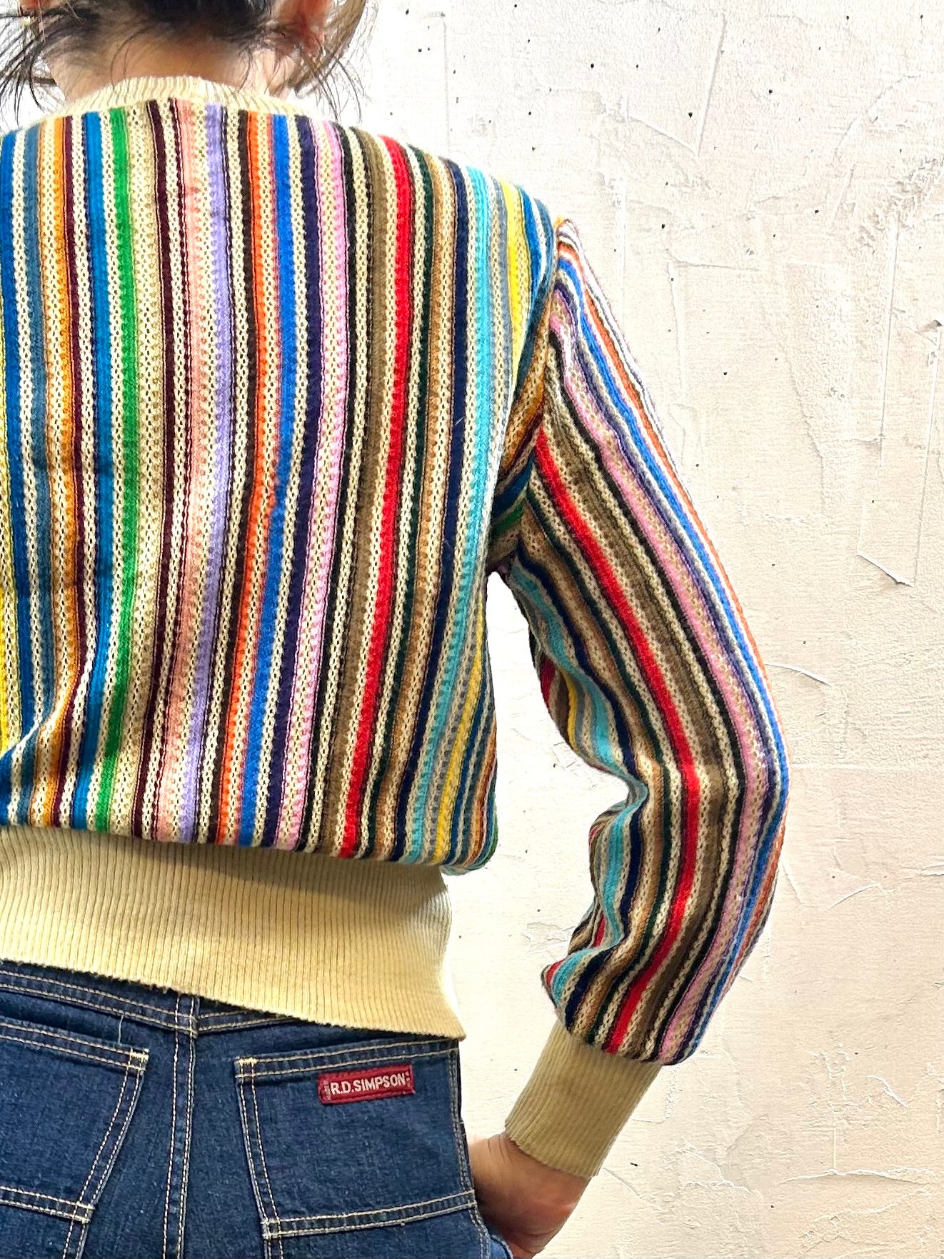 ’70s Vintage Stripe Knit Sweater  [I28363]