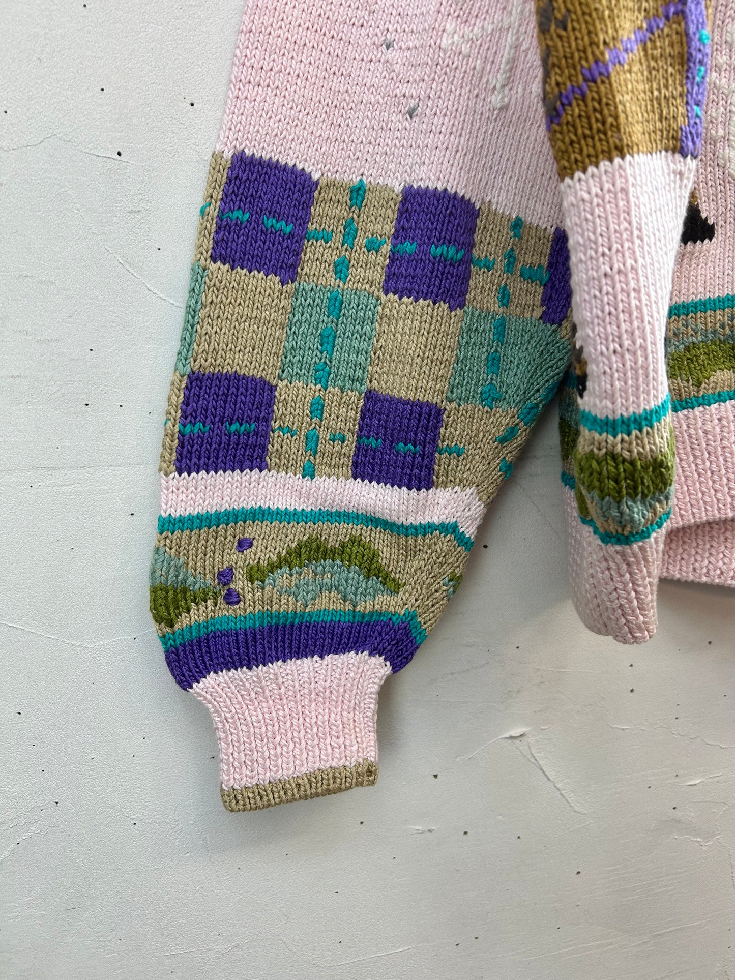 Vintage Cotton Hand Knit Cardigan 〜BEREK〜 [A29248]
