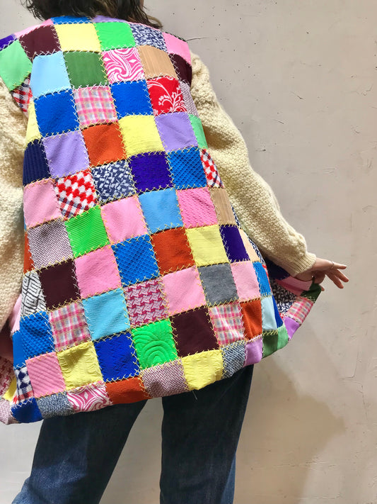 ’60s~’70s Vintage Patchwork Vest [L25759]