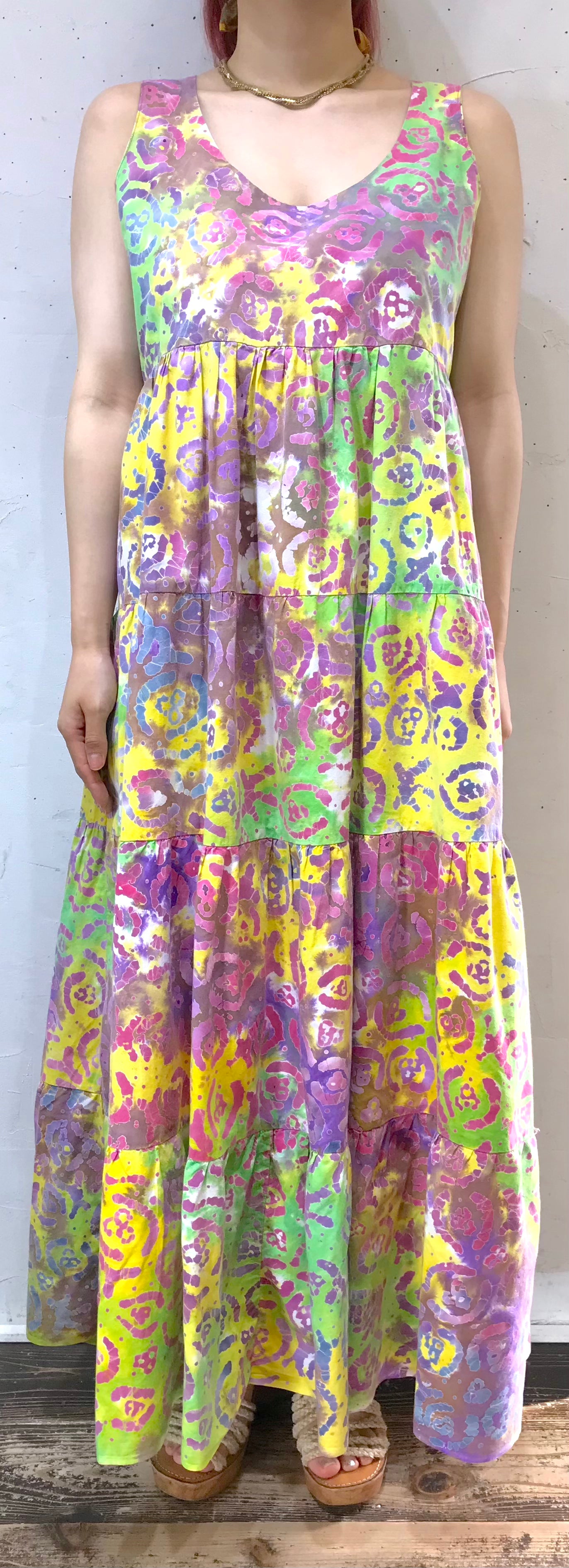 ’70s Vintage Tie Dye Dress [H14055]