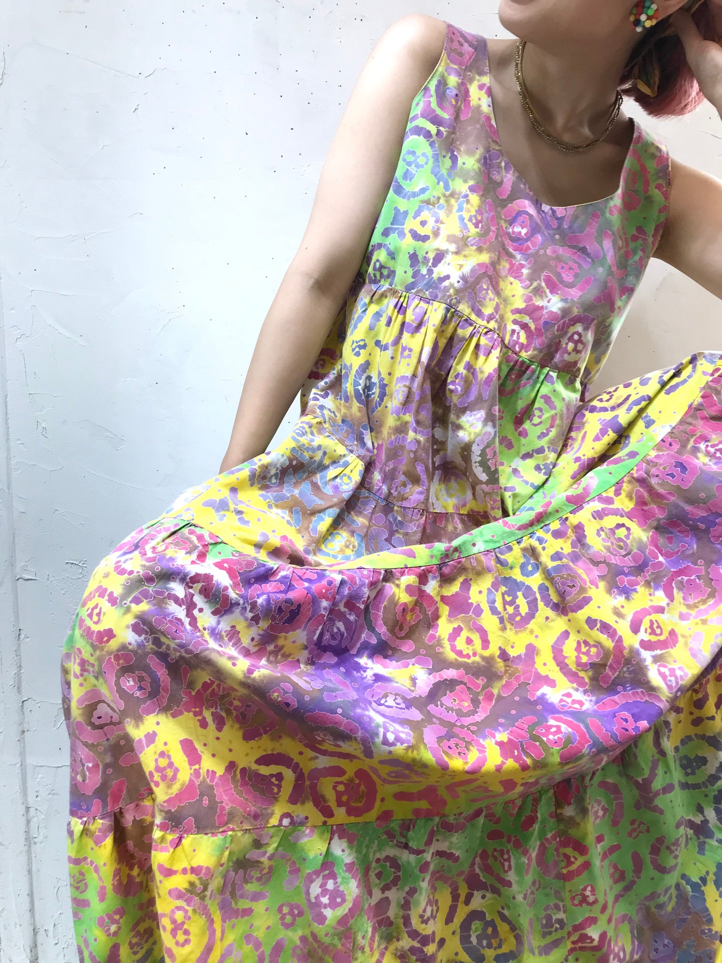 ’70s Vintage Tie Dye Dress [H14055]