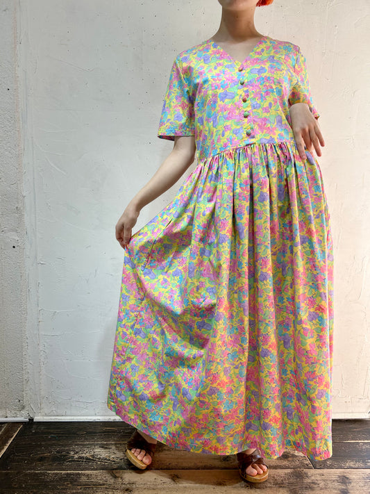 Vintage Flower Dress MADE IN USA [B26322]