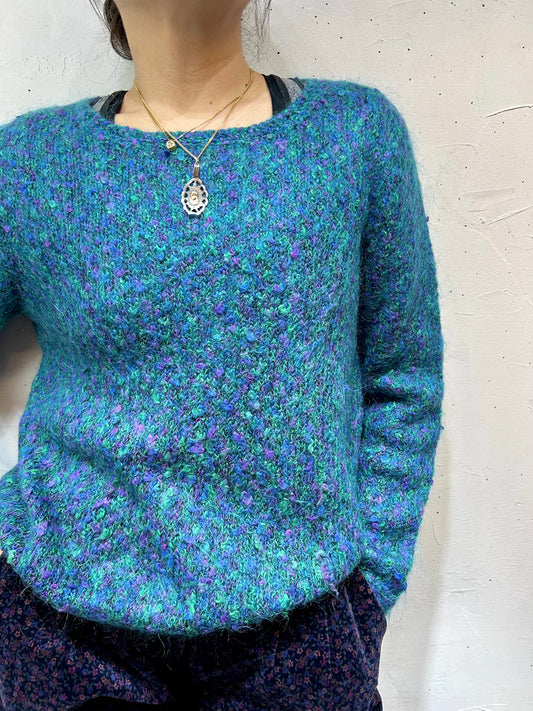 Vintage Mix Color Knit Sweater [L25693]