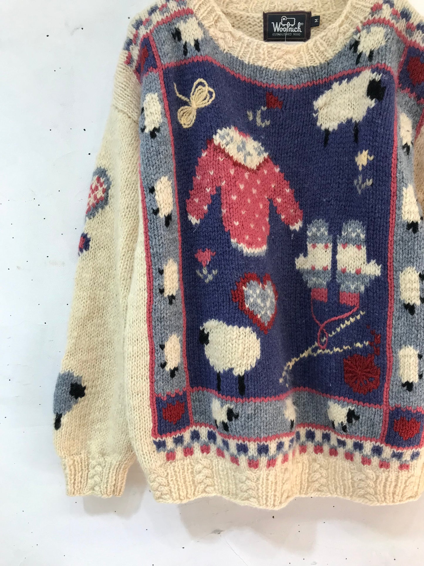 Vintage Hand Knit Sweater 〜Wool Rich〜 [I25080]