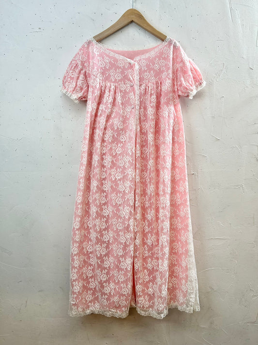 Vintage Lingerie Lace Gown [C29684]