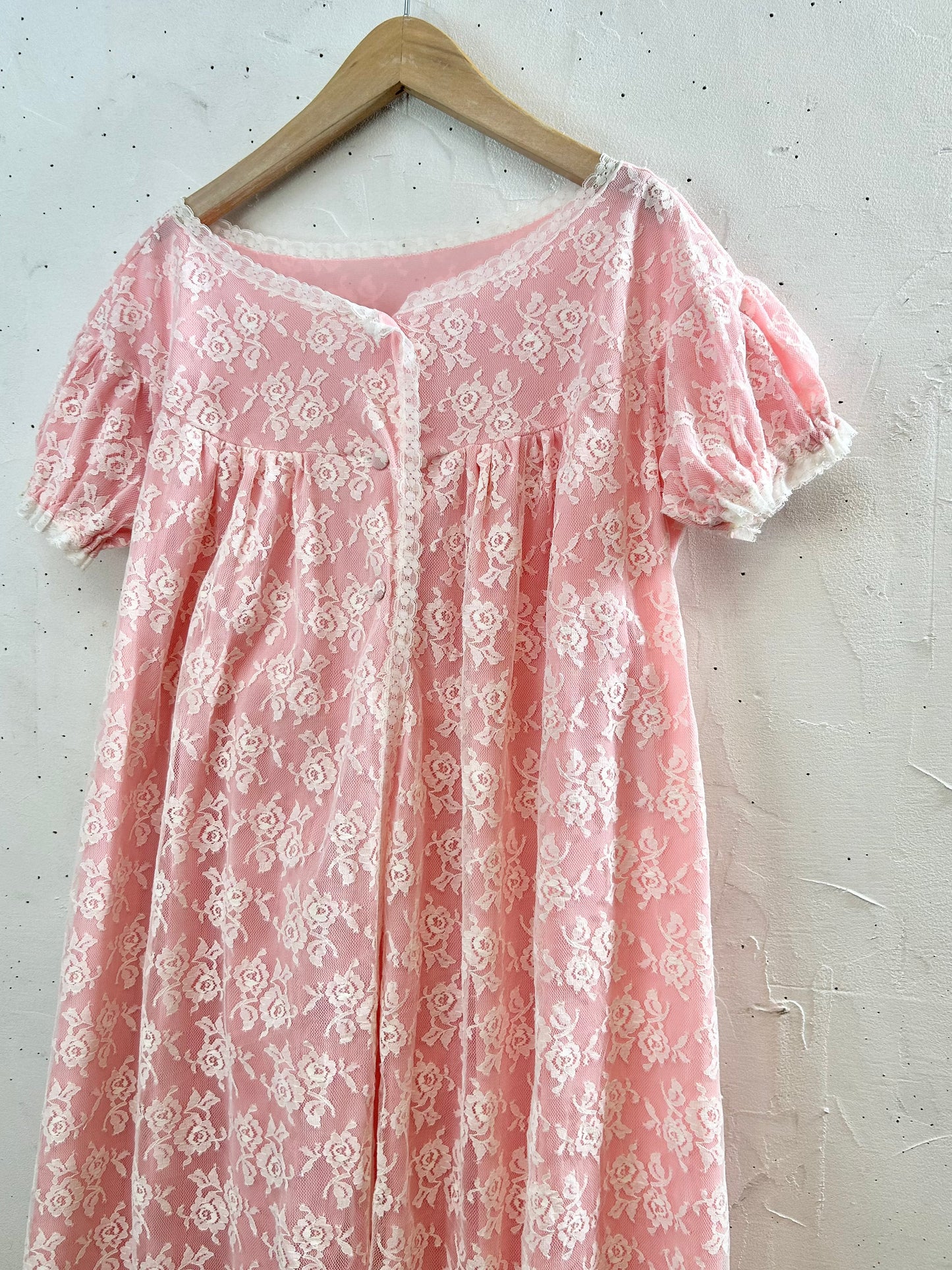 Vintage Lingerie Lace Gown [C29684]