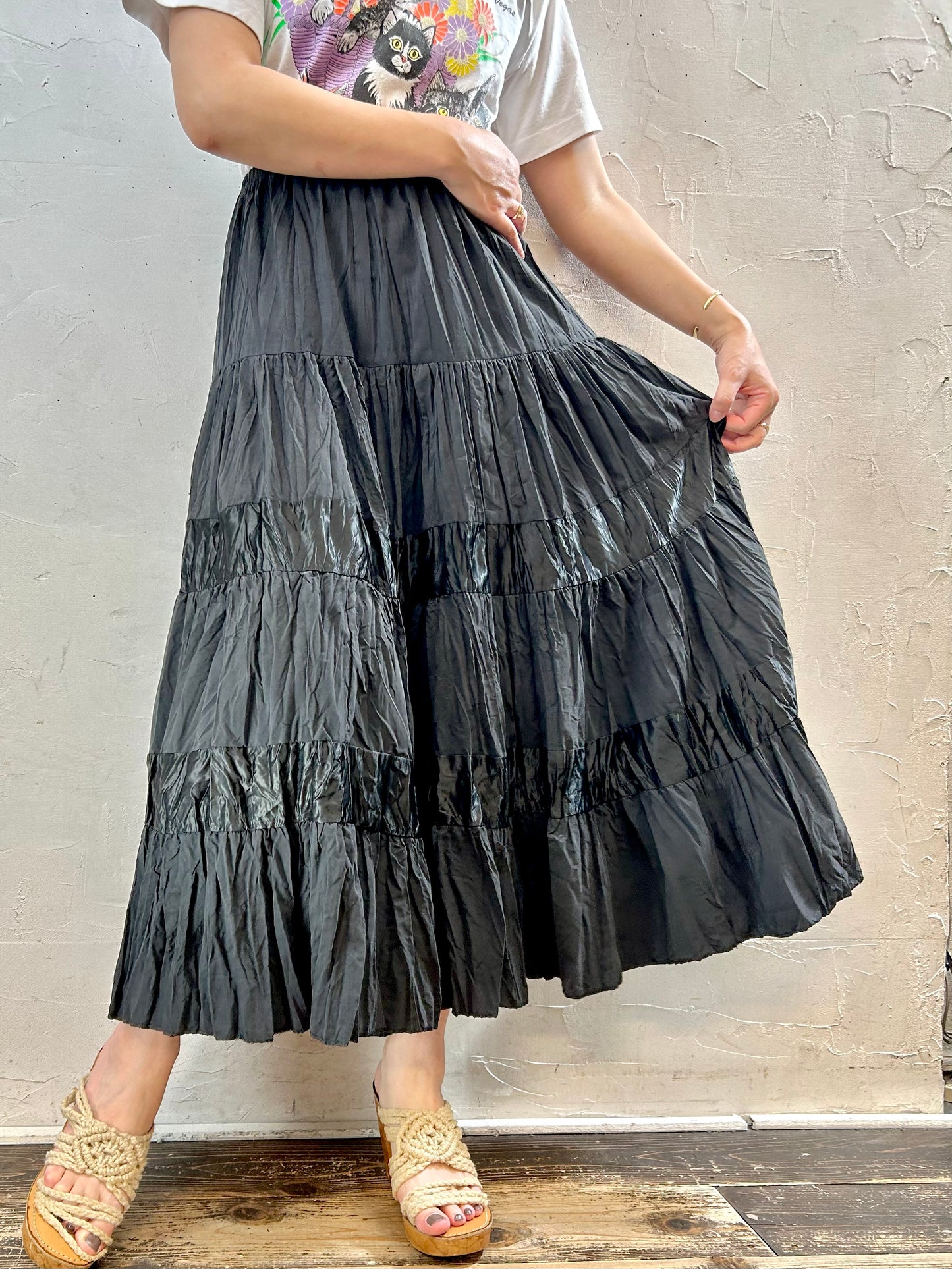 Vintage Tiered Skirt MADE IN FRANCE [F27693]