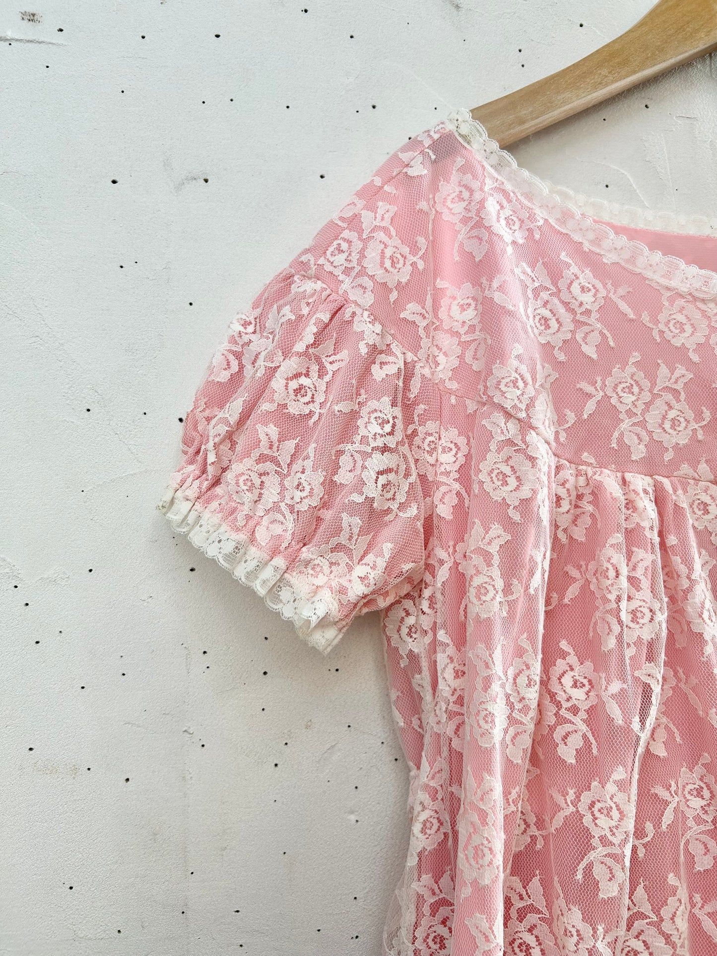 Vintage Lingerie Lace Gown [C29684]