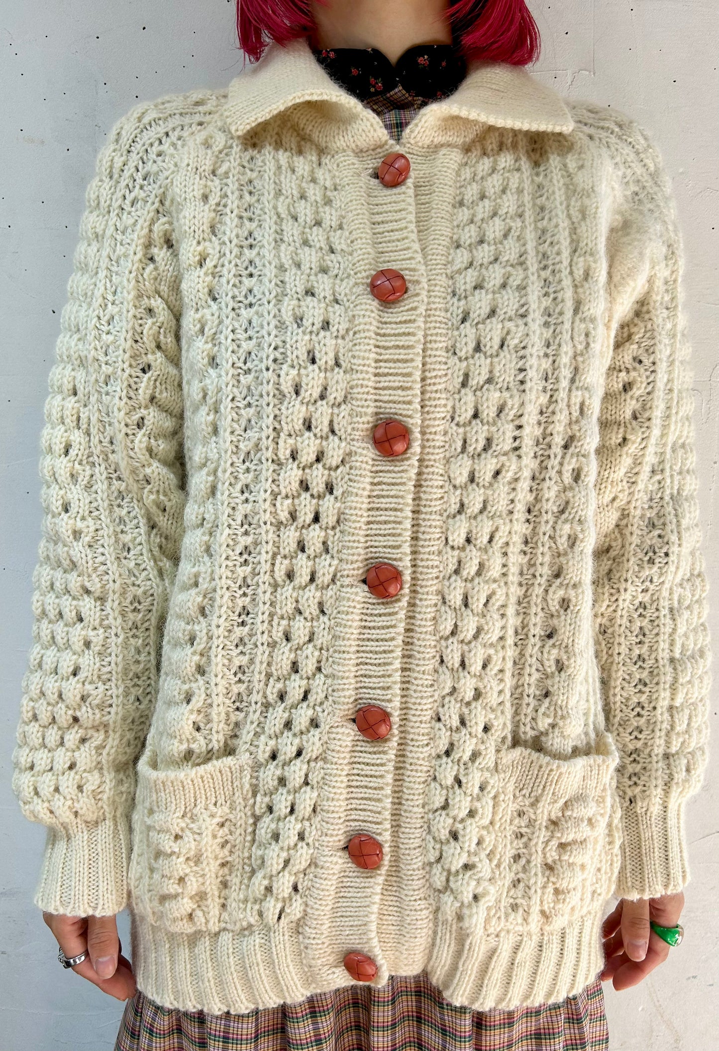 Vintage Aran Knit Cardigan [J25188]