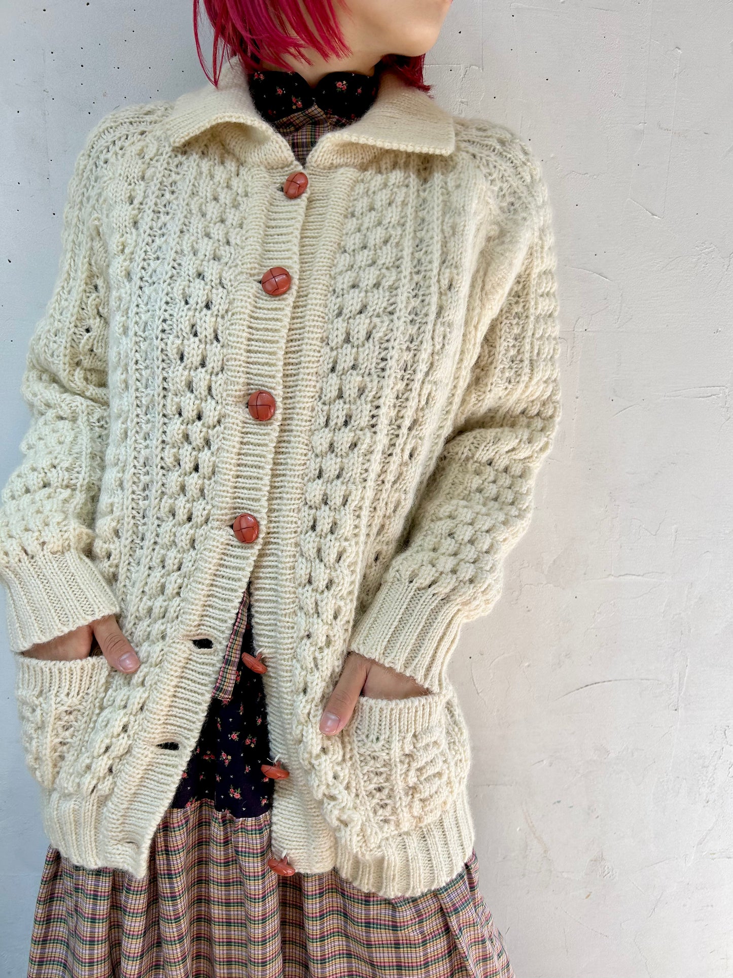 Vintage Aran Knit Cardigan [J25188]