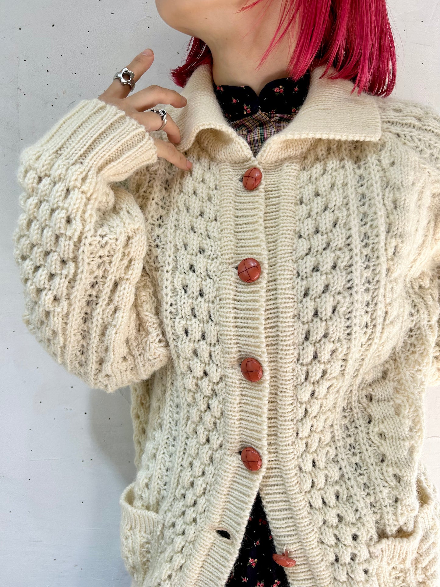 Vintage Aran Knit Cardigan [J25188]