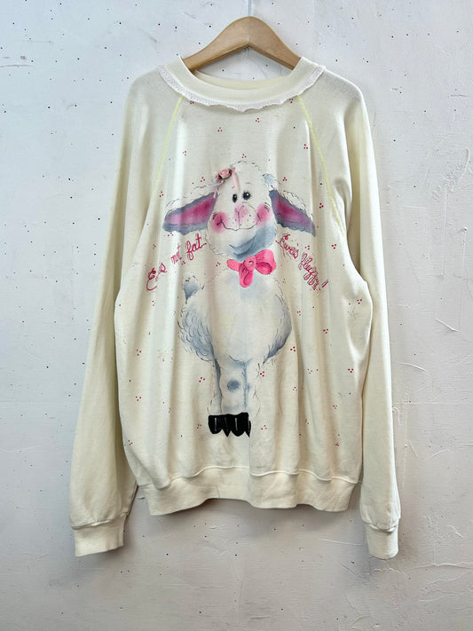 ’80s Vintage Hand Painted Sweat MADE IN USA 〜Hanes〜 [A29431]