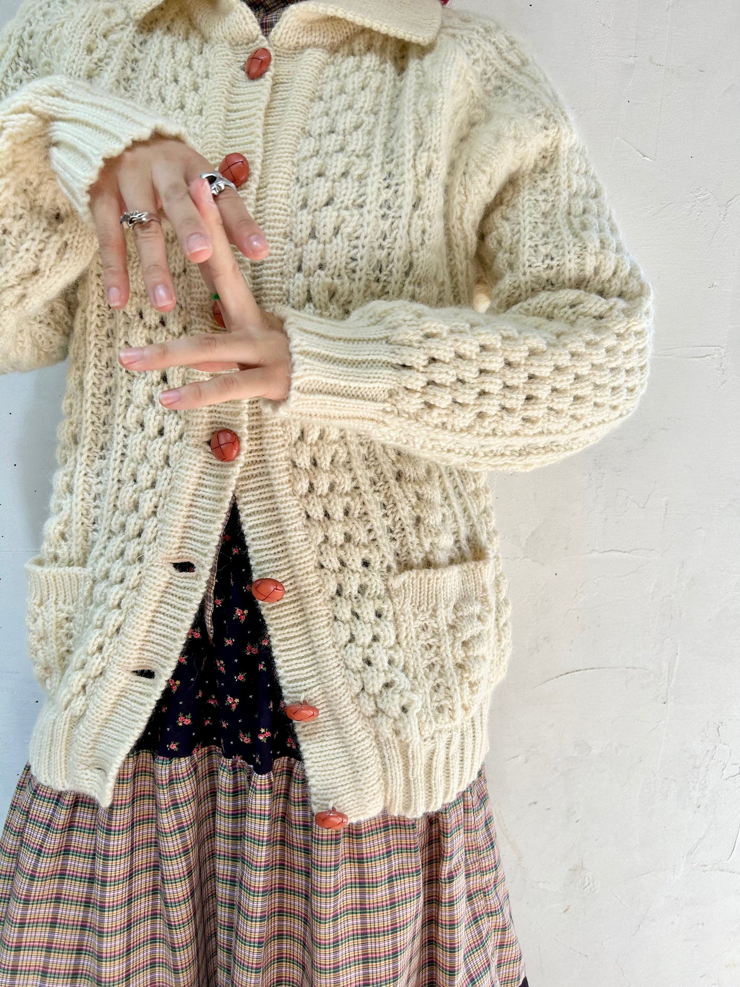 Vintage Aran Knit Cardigan [J25188]