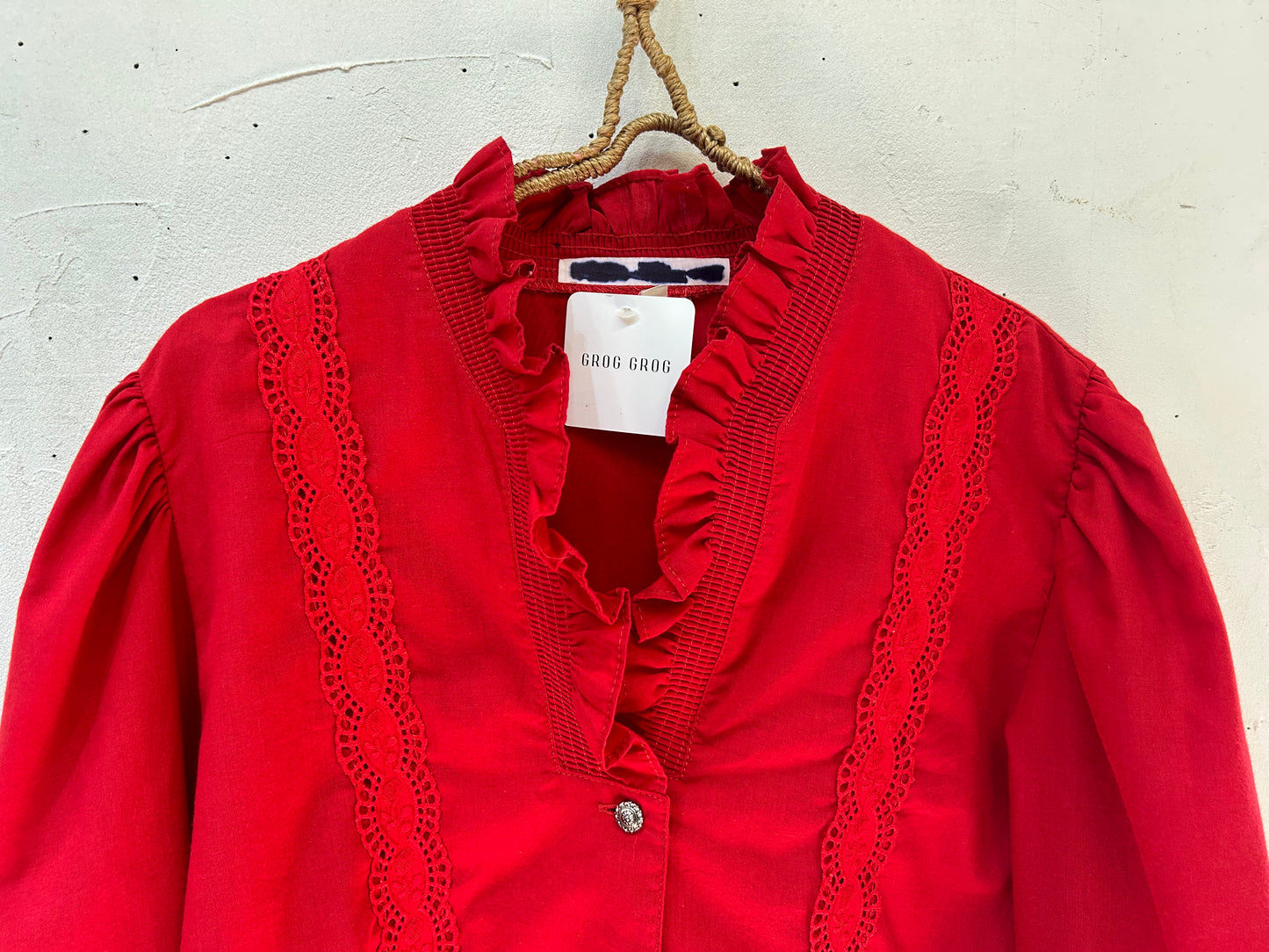 Vintage Red Blouse [H24816]