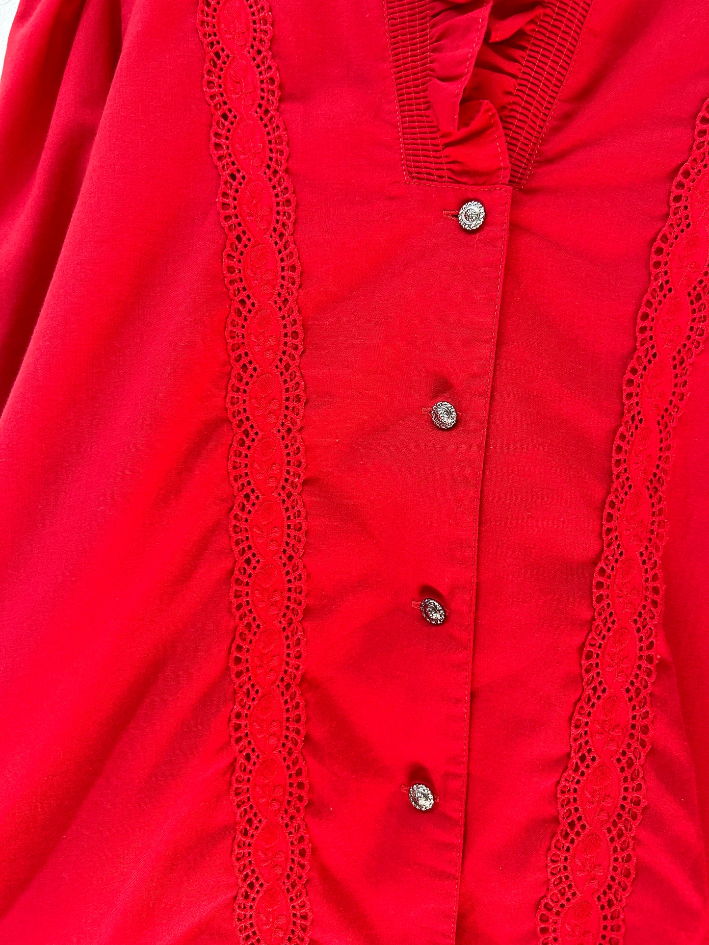 Vintage Red Blouse [H24816]