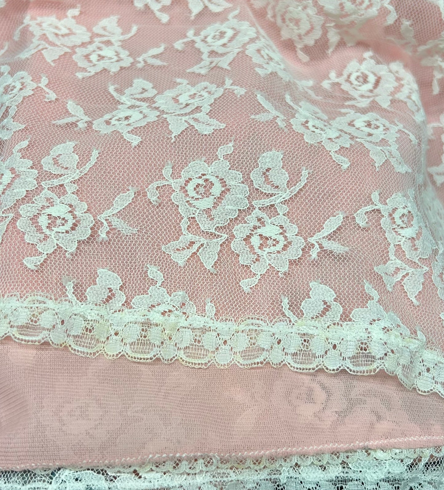 Vintage Lingerie Lace Gown [C29684]
