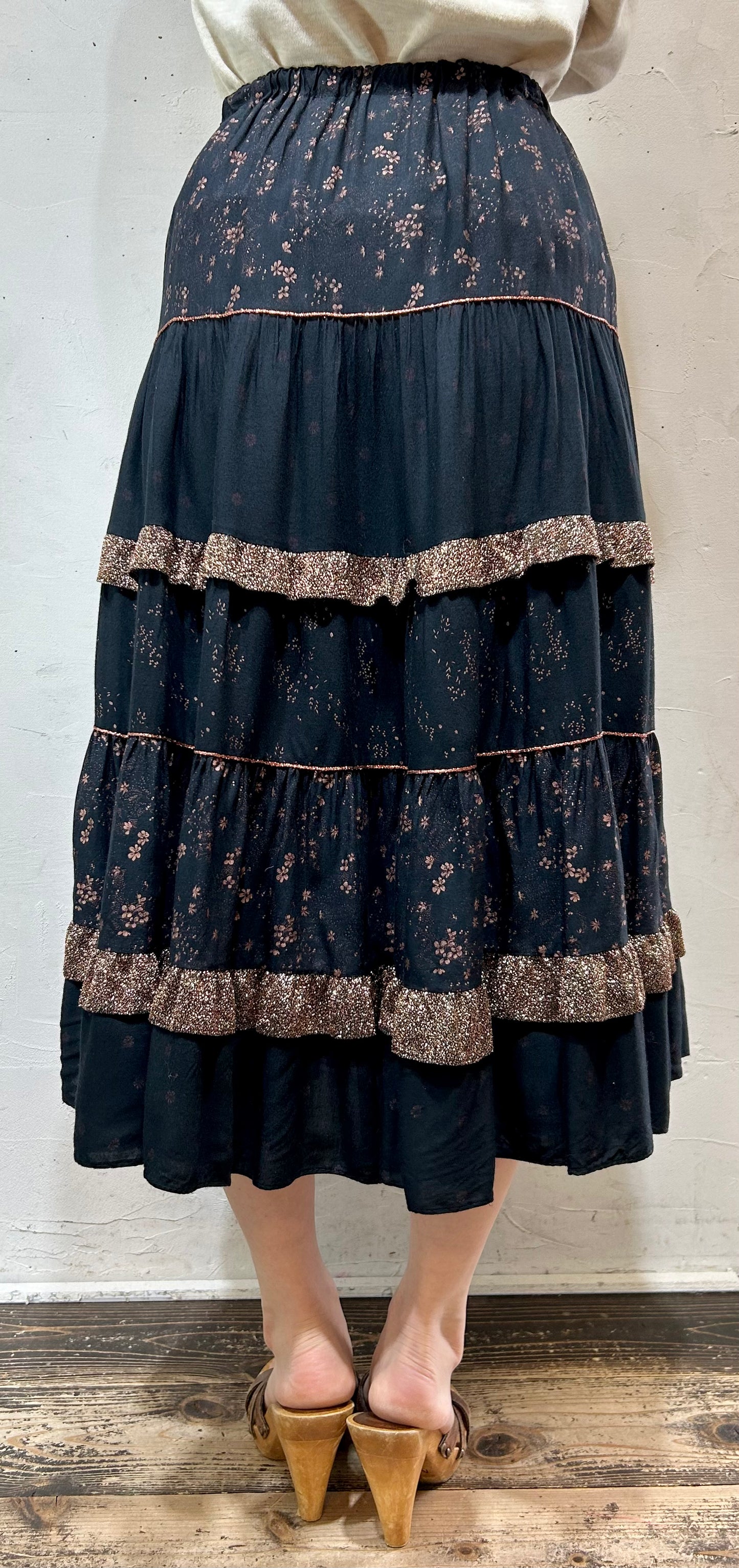 Vintage Viscose Tiered Skirt [C26489]