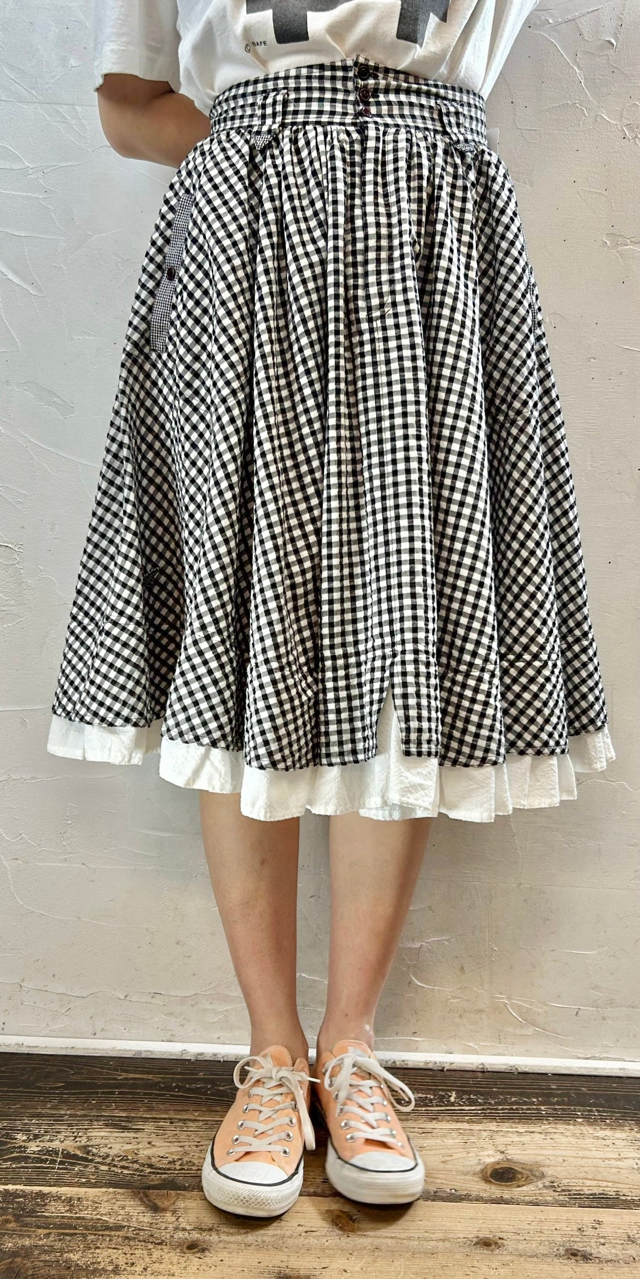 Vintage Gingham Plaid Skirt [F27681]