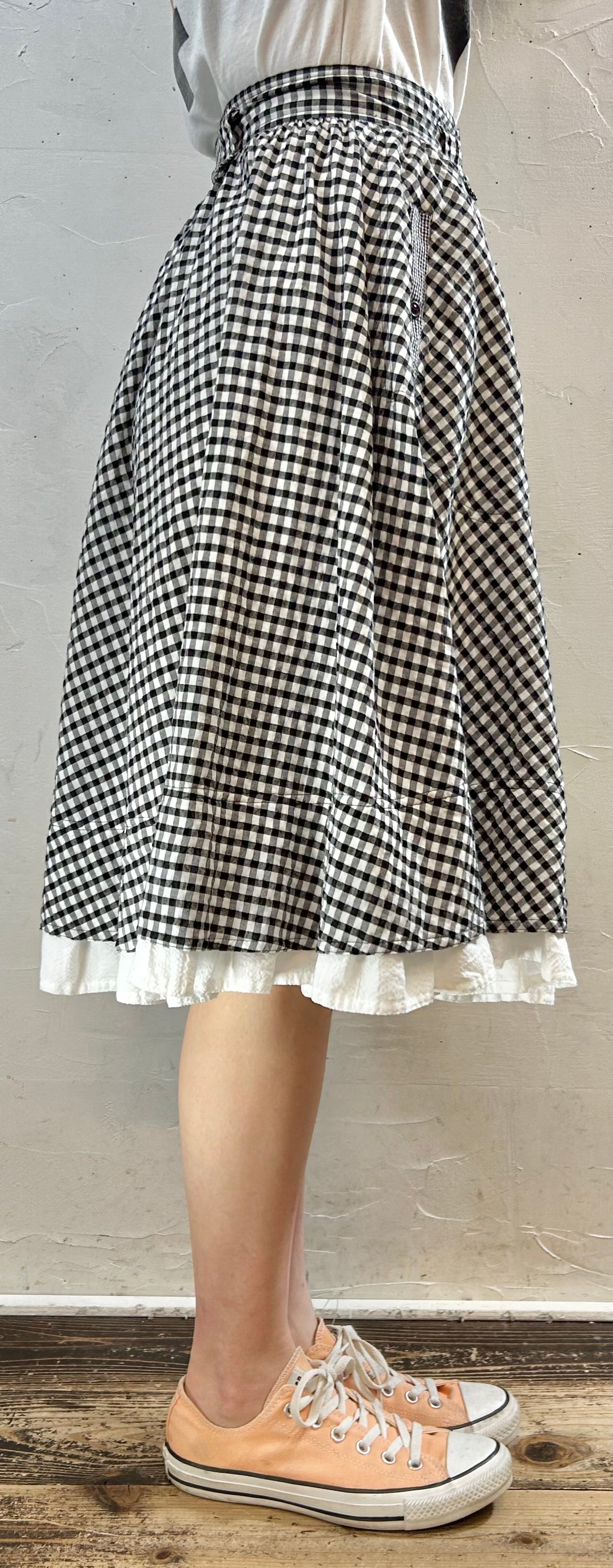 Vintage Gingham Plaid Skirt [F27681]