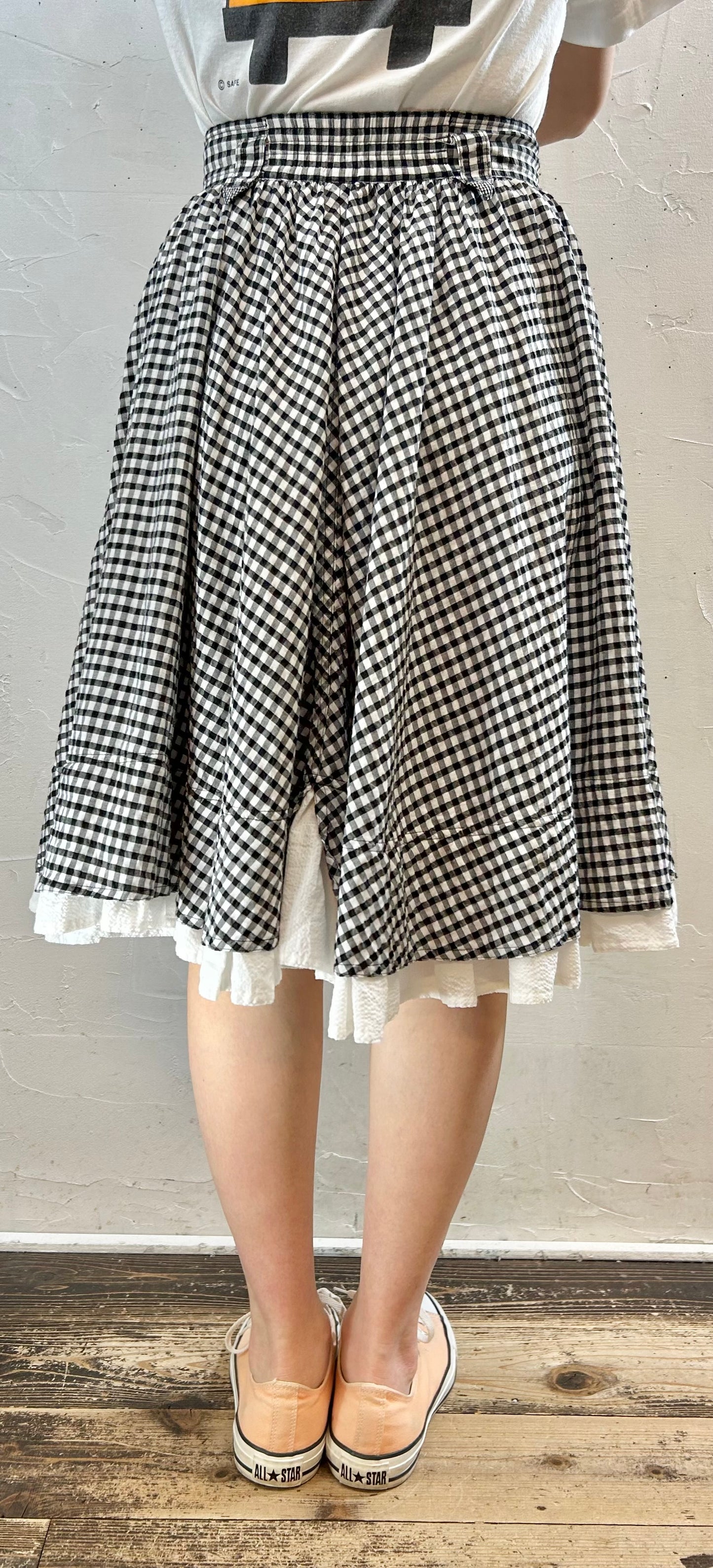 Vintage Gingham Plaid Skirt [F27681]