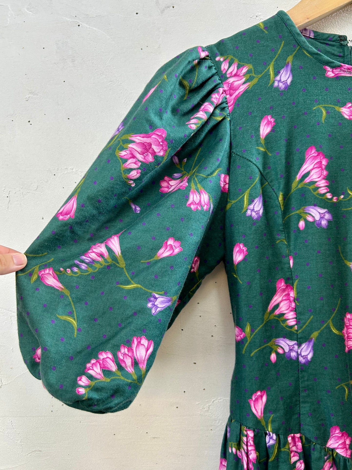 Vintage Flower Dress MADE IN USA [I28372]