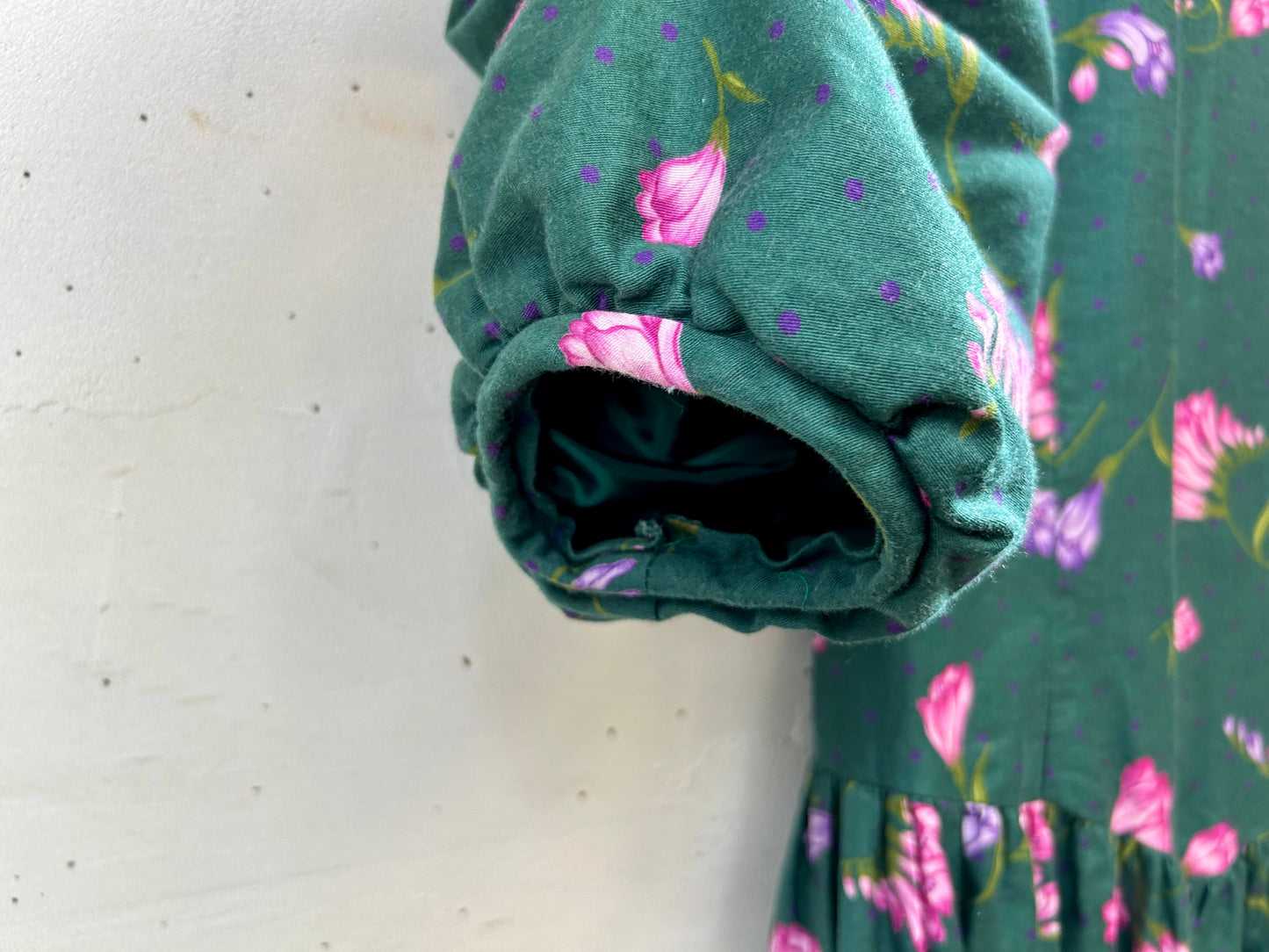 Vintage Flower Dress MADE IN USA [I28372]