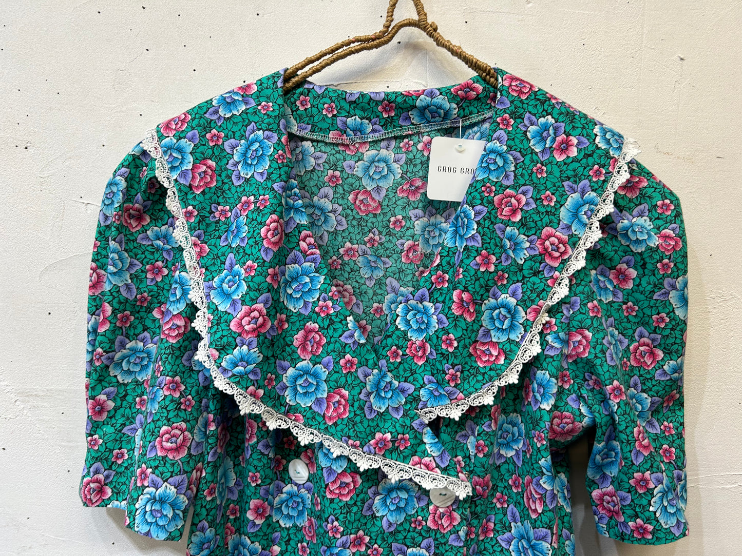 Vintage Big Collar Flower Dress [H24832]