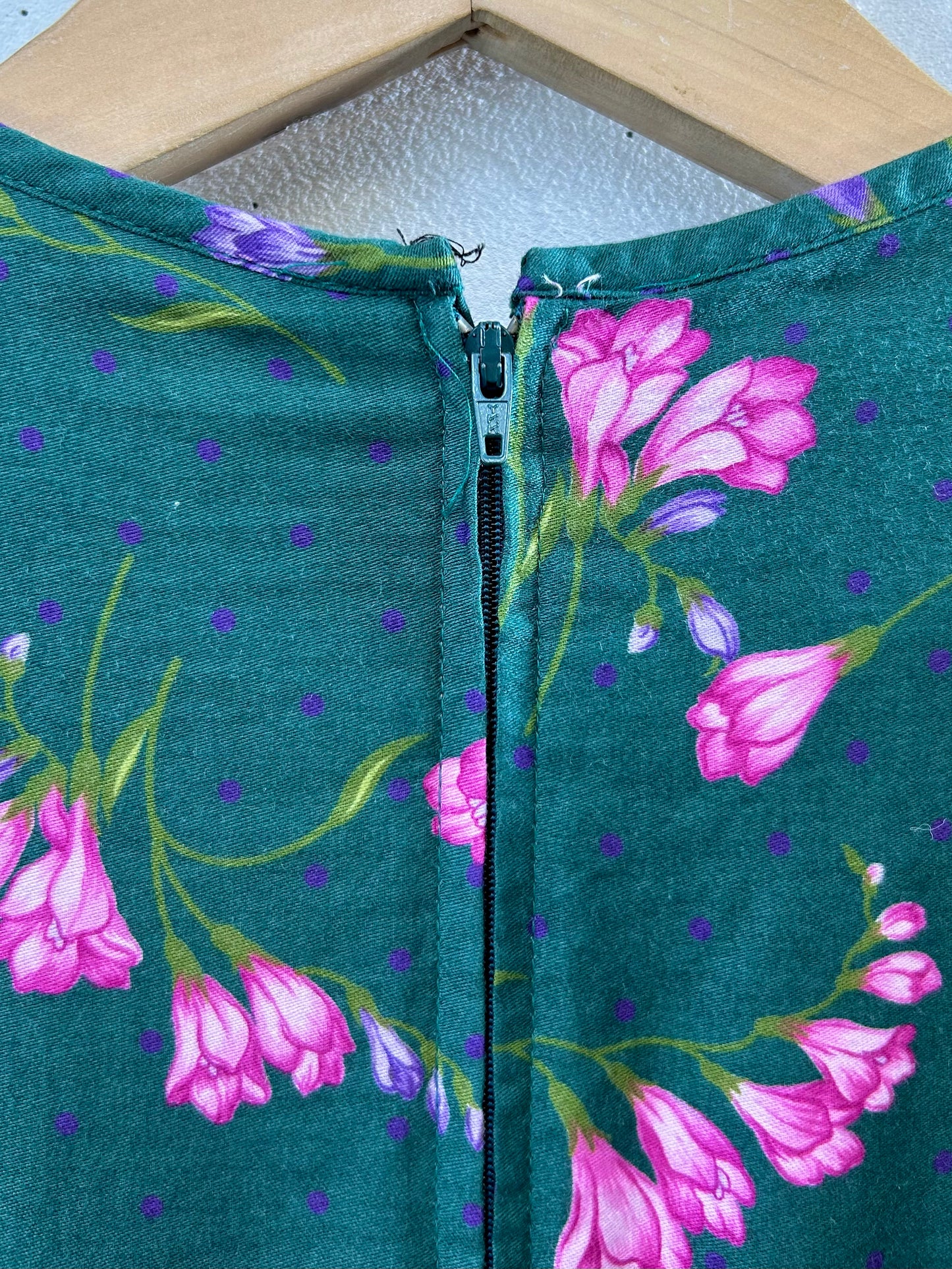 Vintage Flower Dress MADE IN USA [I28372]