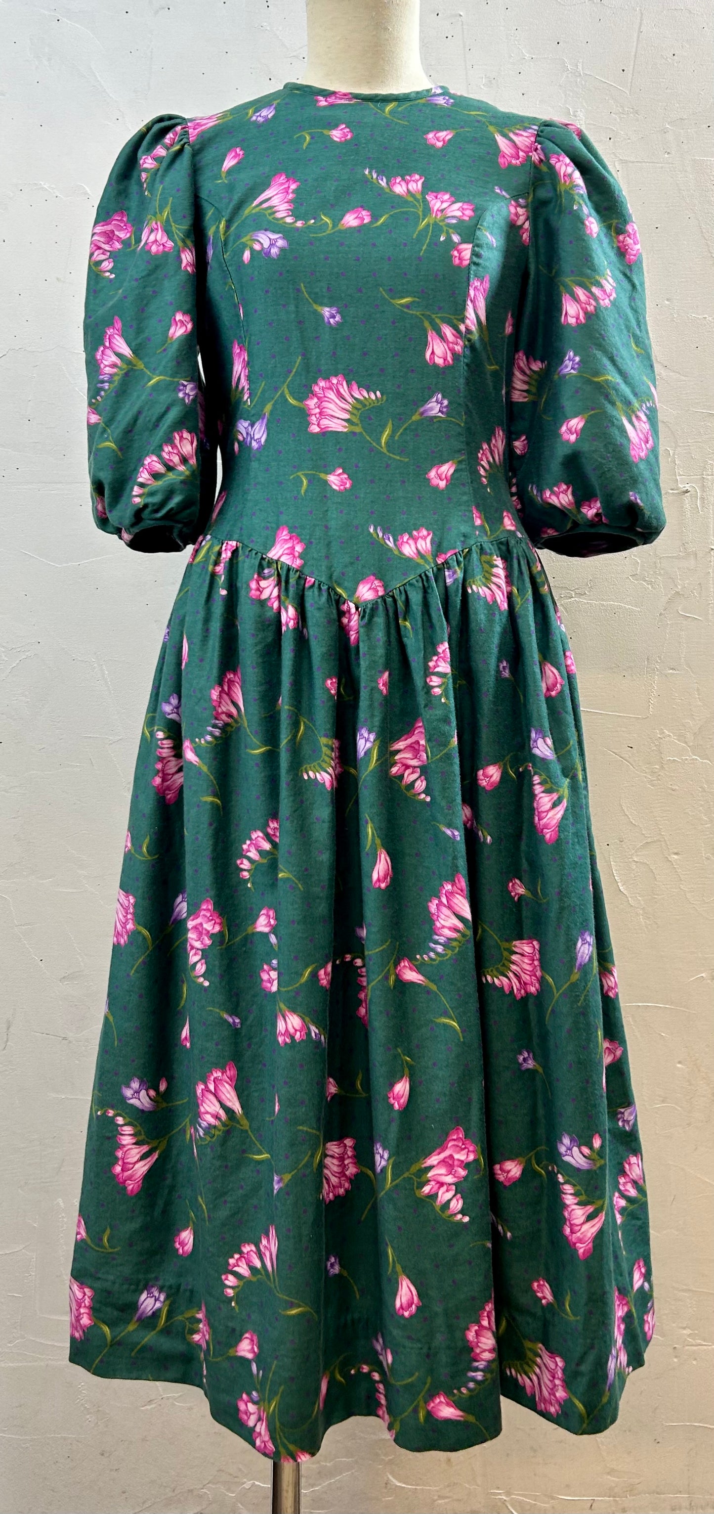 Vintage Flower Dress MADE IN USA [I28372]