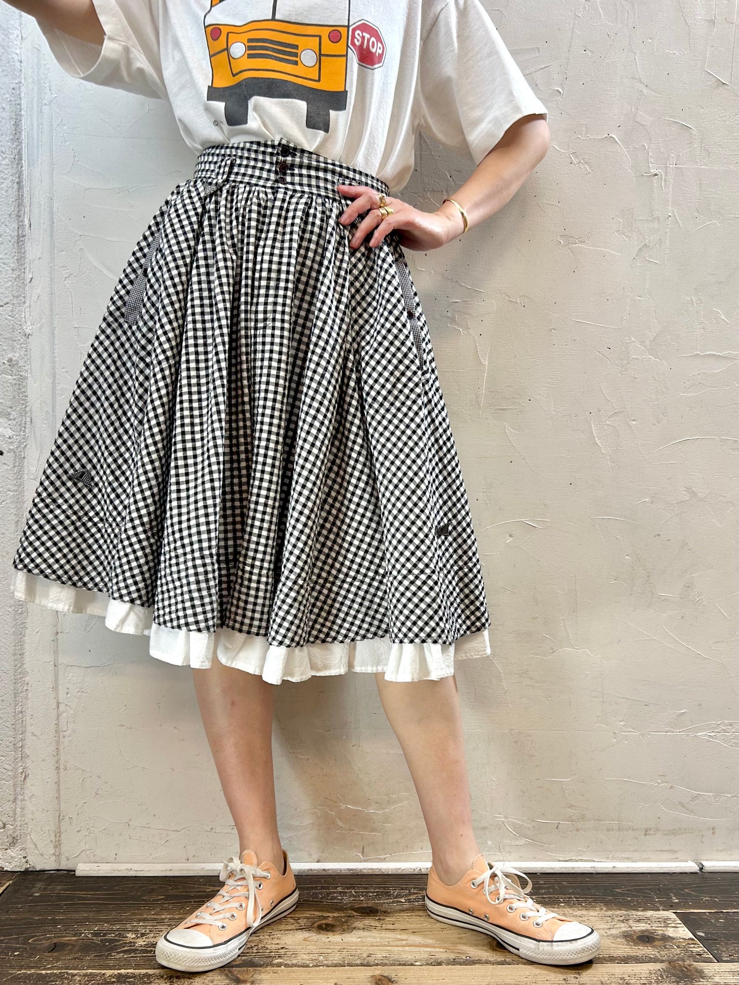 Vintage Gingham Plaid Skirt [F27681]