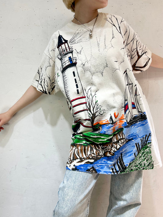 Vintage Full Print T-Shirt 〜DELTA〜 [E27064]