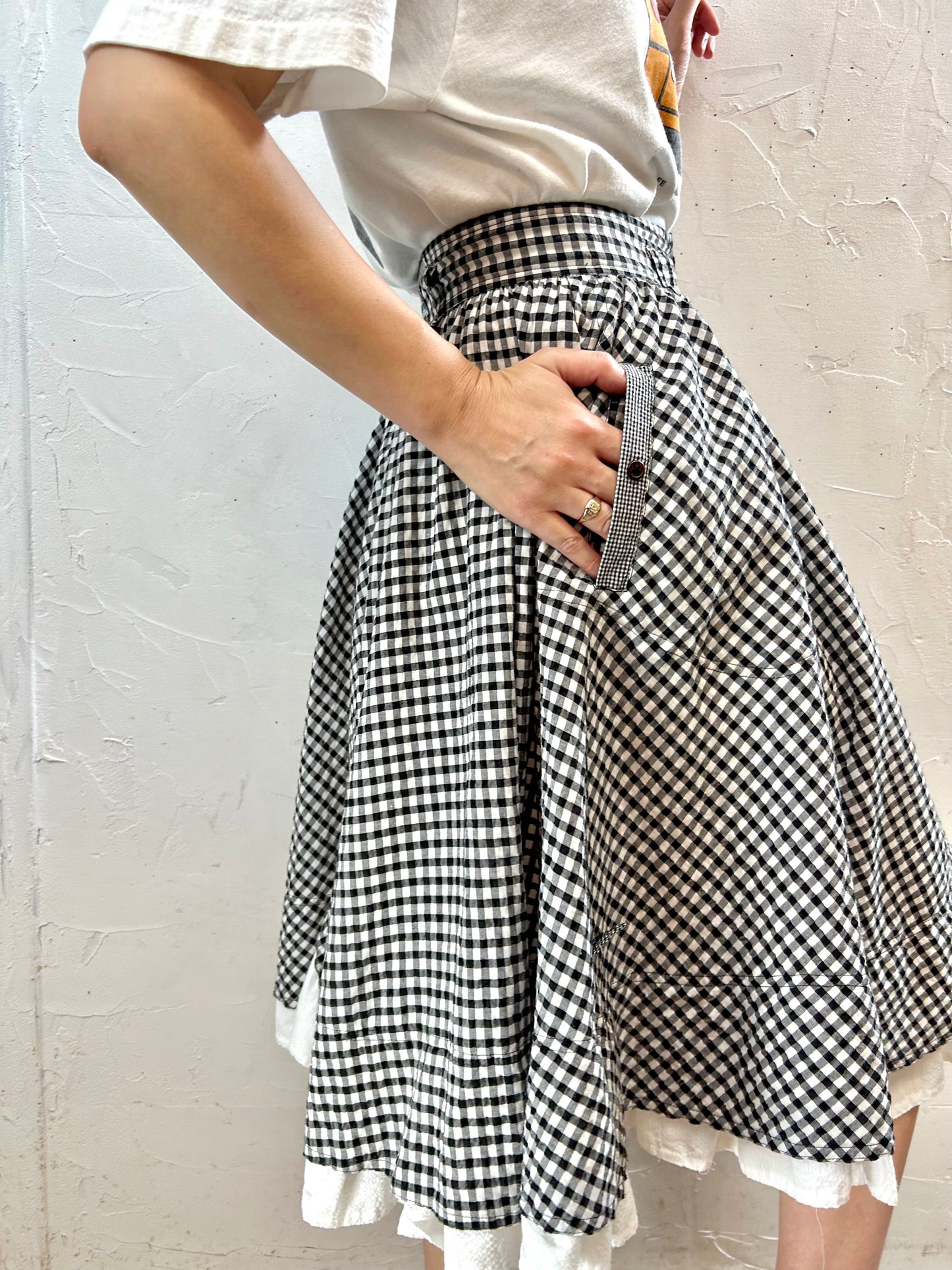 Vintage Gingham Plaid Skirt [F27681]