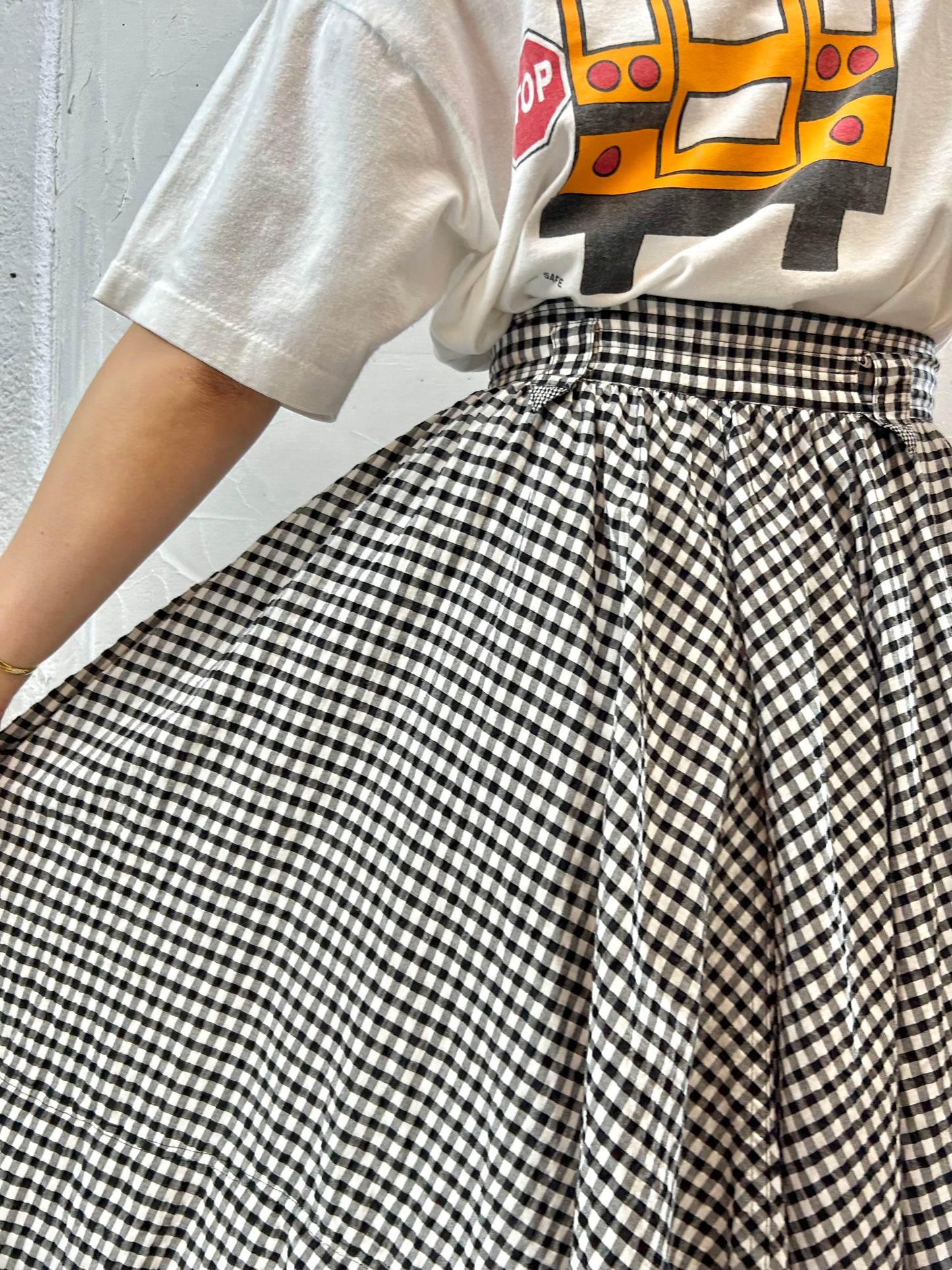 Vintage Gingham Plaid Skirt [F27681]