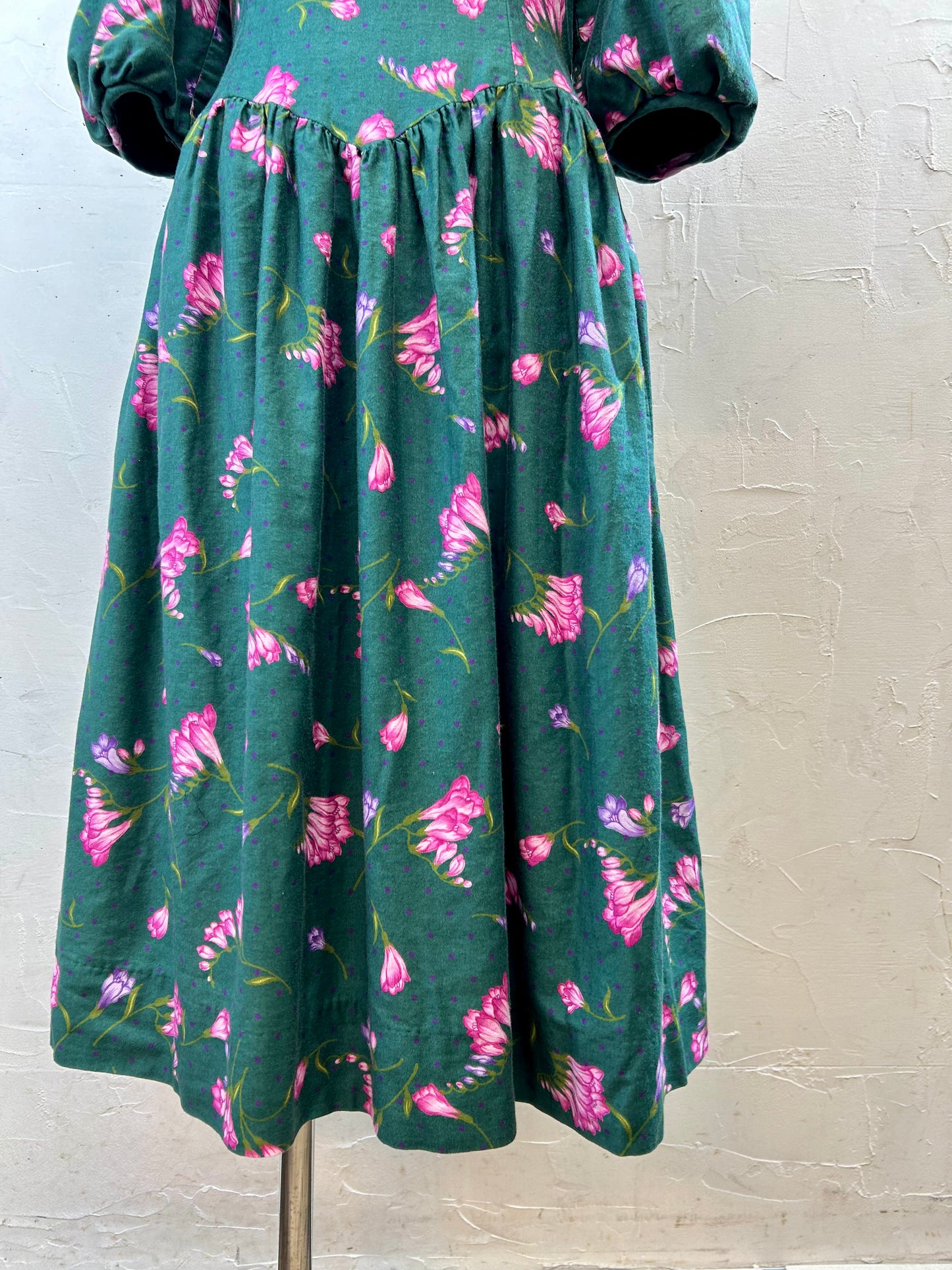 Vintage Flower Dress MADE IN USA [I28372]