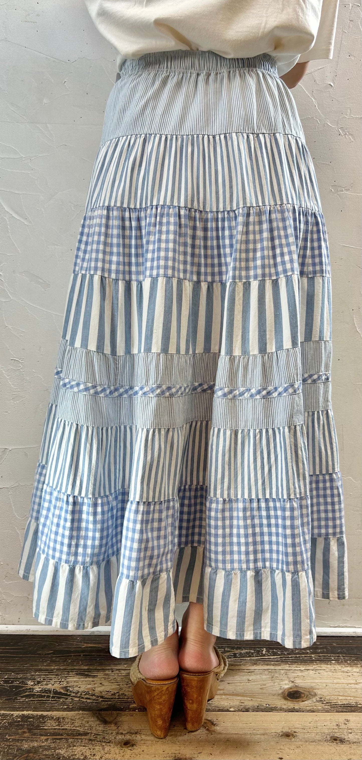 Vintage Cotton Tiered Skirt 〜CALOLE LITTLE〜 [F27682]