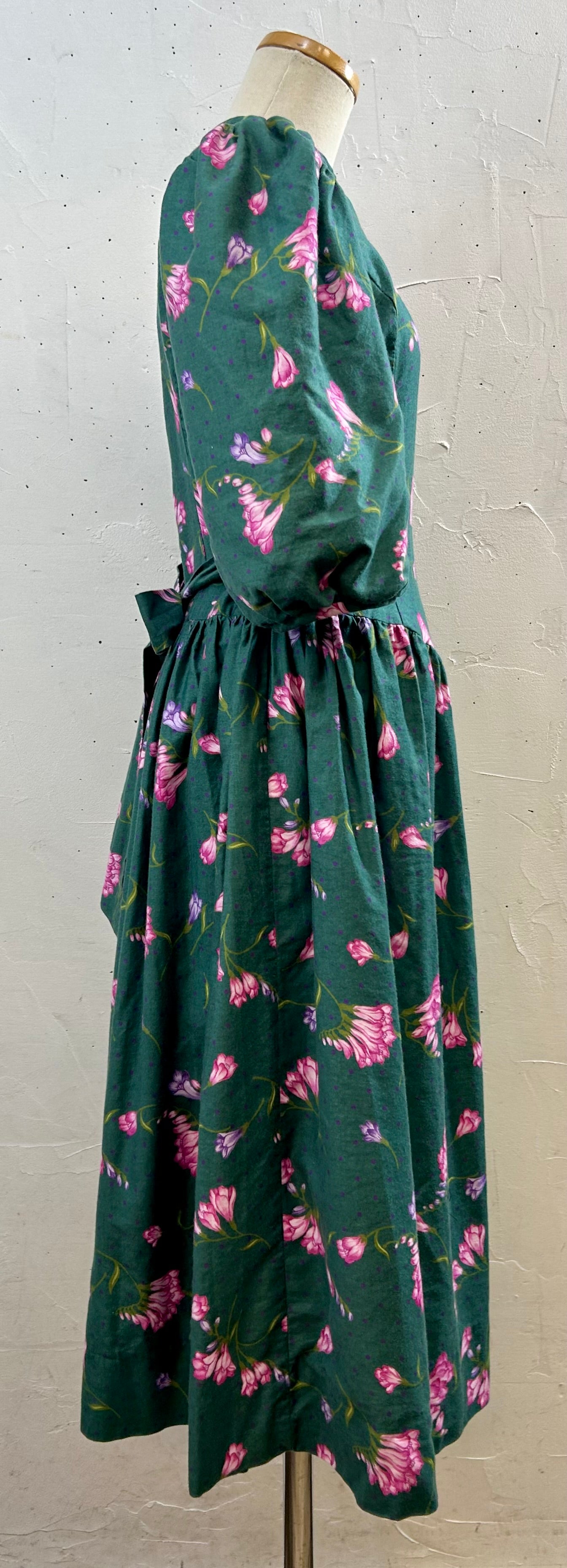 Vintage Flower Dress MADE IN USA [I28372]