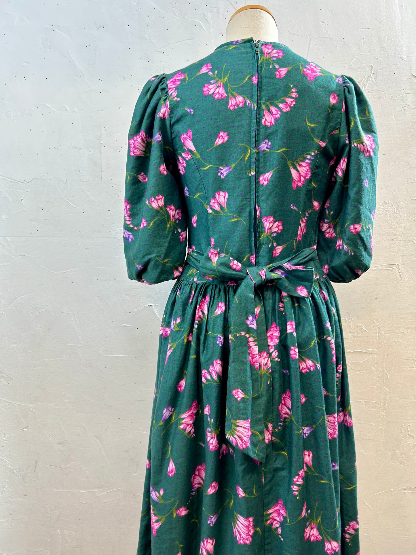 Vintage Flower Dress MADE IN USA [I28372]