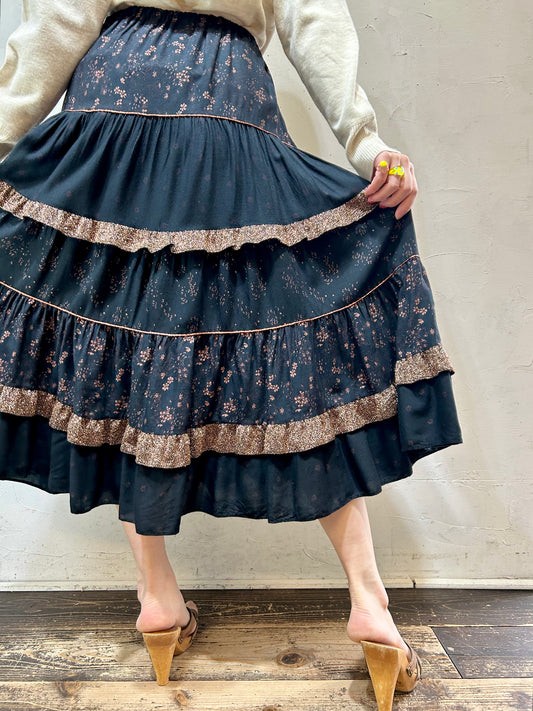 Vintage Viscose Tiered Skirt [C26489]