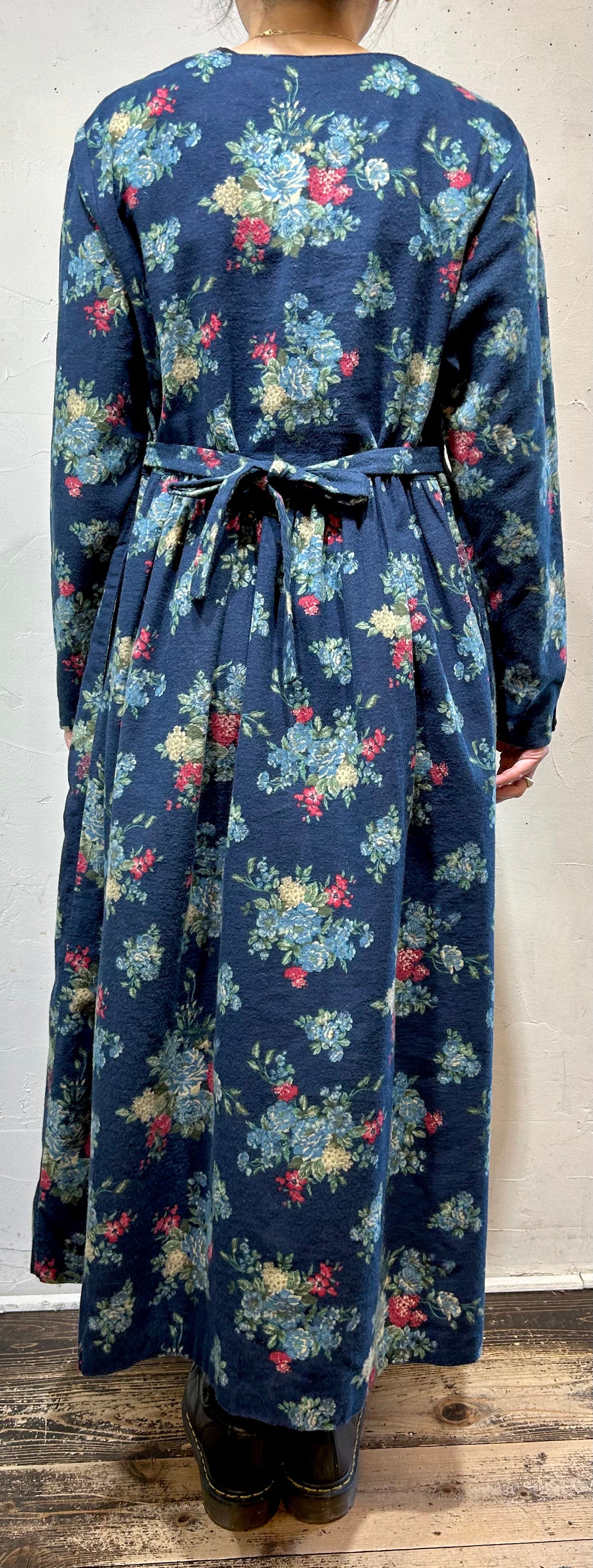 Dead Stock Vintage Flannel Fabric Dress 〜Faith Mountain Company〜[L25689]