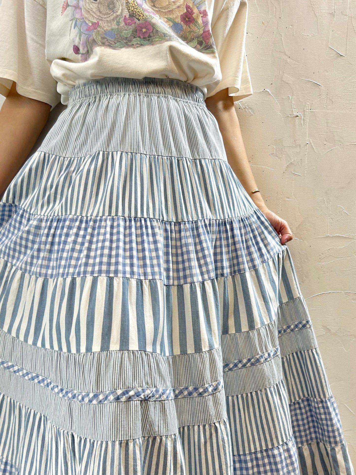 Vintage Cotton Tiered Skirt 〜CALOLE LITTLE〜 [F27682]